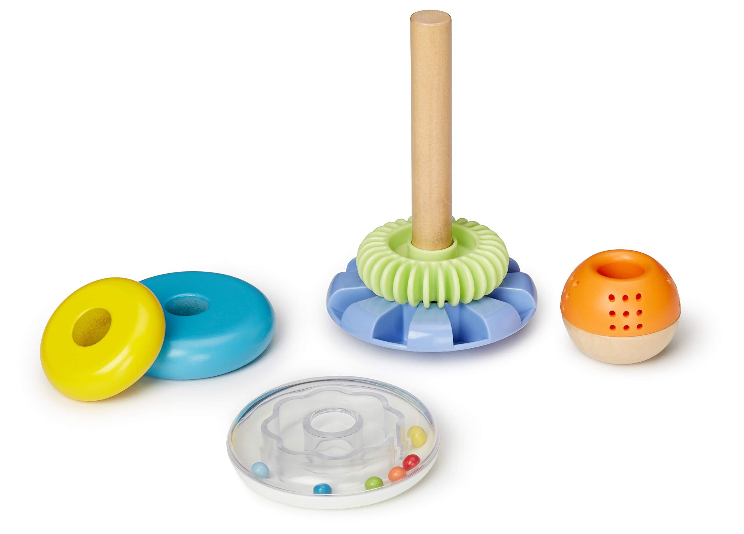 Amazon Basics Amazon Basics Wooden Shape Sorter and Rainbow Stacker Classic Baby Toy Set-Sorting Play For Infants Age 12M+, Medium, Multicolor