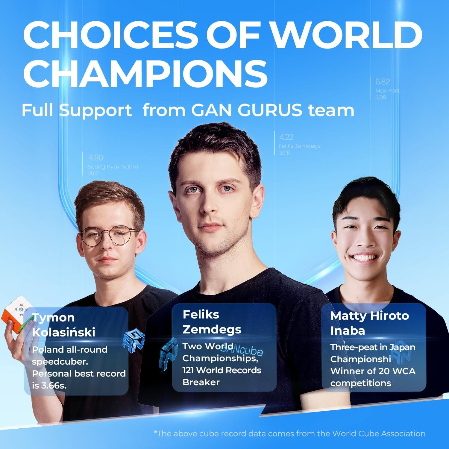 GAN GAN 356 M, Speed Cube 3x3 Magnetic Speedcube Stickerless 356M Fidget Toys for Kids Adults, No Extra GES