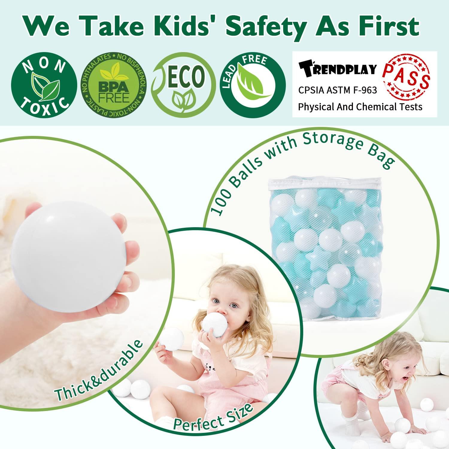 TRENDPLAY TRENDPLAY Star Ball Pit Balls for Toddlers - 100 Count Star Balls Different Shapes, Non-Toxic Plastic Balls for Safe Play, Boys Girls Festival Party Decoration, Green+Clear