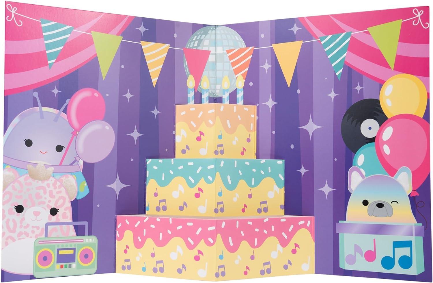 Squishville Squishville by Original Squishmallows Birthday Bash Set - Six Exclusive 2-inch Squishmallows Plush, Four Costumes and Accessories, and a Pop-Up Play Display - Toys for Kids