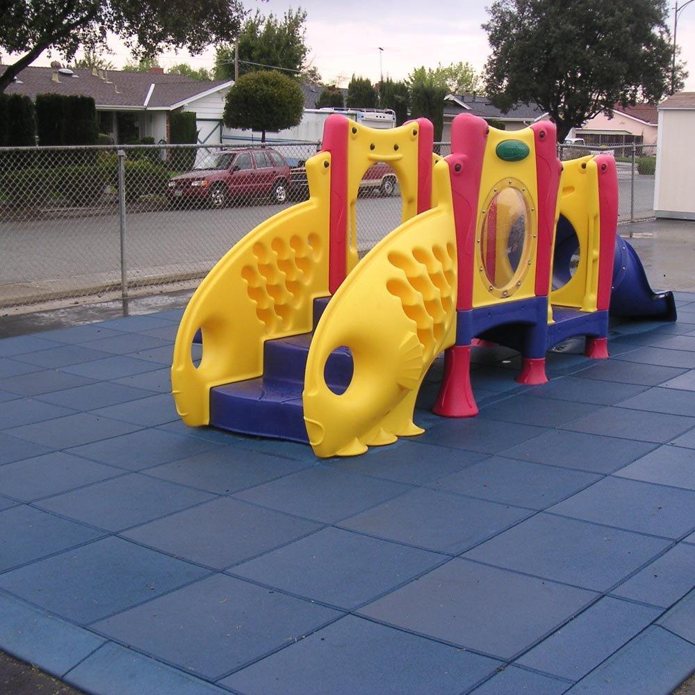 Rubber-Cal Rubber-Cal Eco-Safety Interlocking Playground Tiles - 2.50 x 19.5 x 19.5 inch - 20 Pack - 55 Sq.Ft. Coverage - Coal