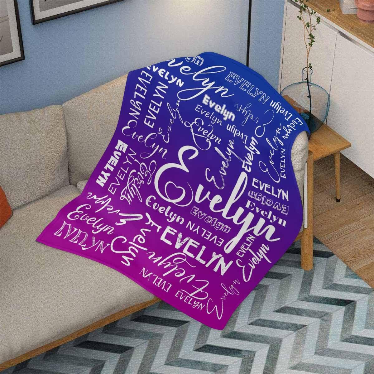 Newcos Customized Name Baby Blankets for Girls Boys Newborn, Personalized Baby Soft Throw Blankets with Different Fonts Name for Daughter Son, Baby Blankets for Bedding Sofa 60"x80"