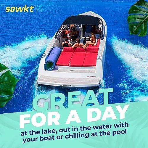 SOWKT Premium Made in USA Lily Pad Floating Mat for Lakes and Pools (9x6 ft) - Great for The Lake, Pool, Boat or as a Floating Dock - Giant Lilly Pad for Adults and Kids Alike for Unlimited Water Fun
