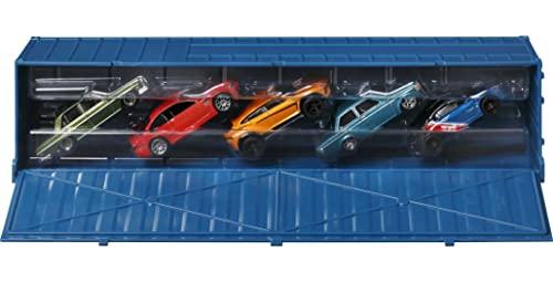 Hot Wheels Hot Wheels Strasse, Autobahn, Autostrasse Container Set, 5 1:64 Scale Cars in Collectible Container, Metal/Metal & RealRiders, for Collectors