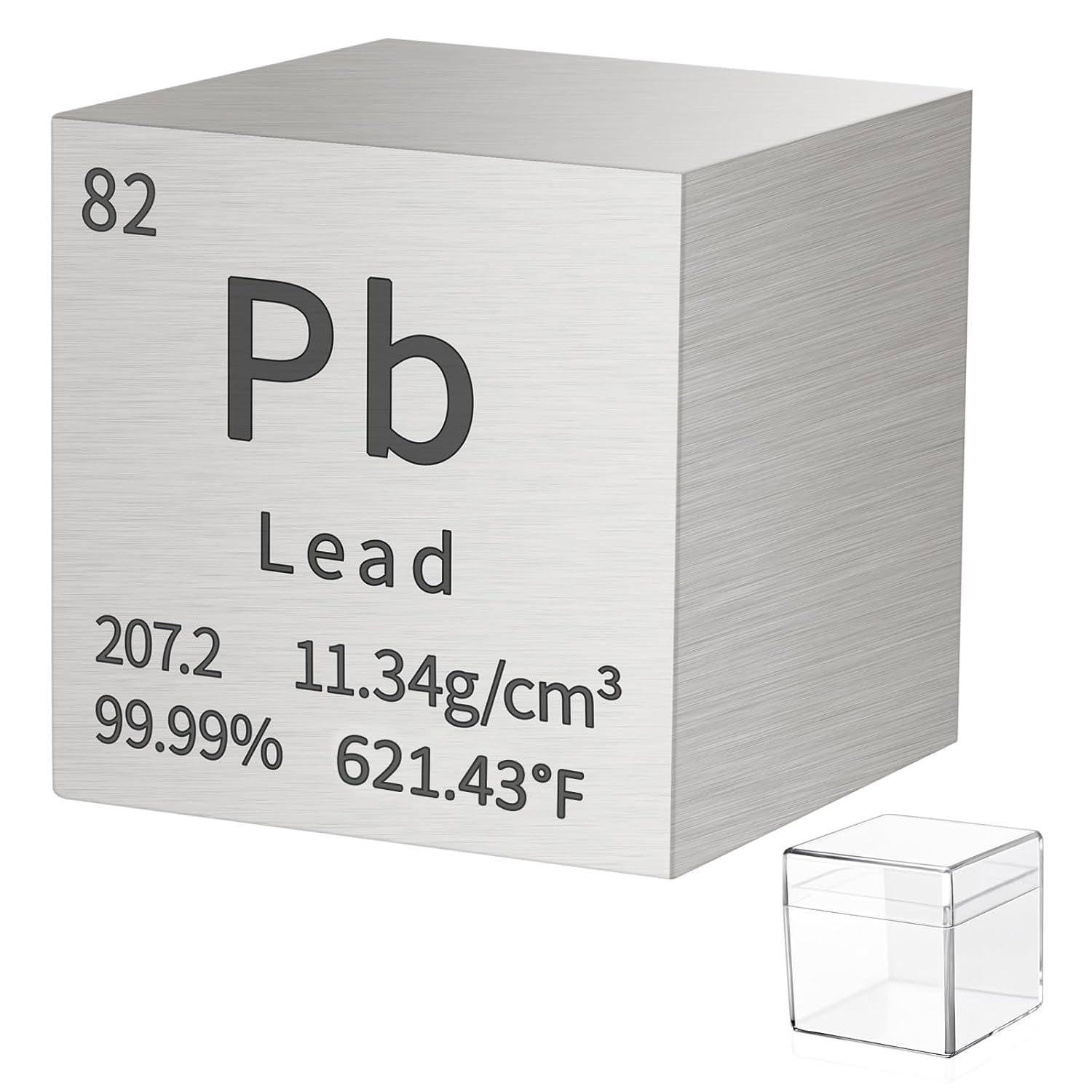 BFLCTGCF Lead Cube Metal Density Cubes Pure Metal High Density Element Cube for Element Collections Lab Experiment Material Hobbies DIY Teacher Science Creative Gift (Pb 1inch)