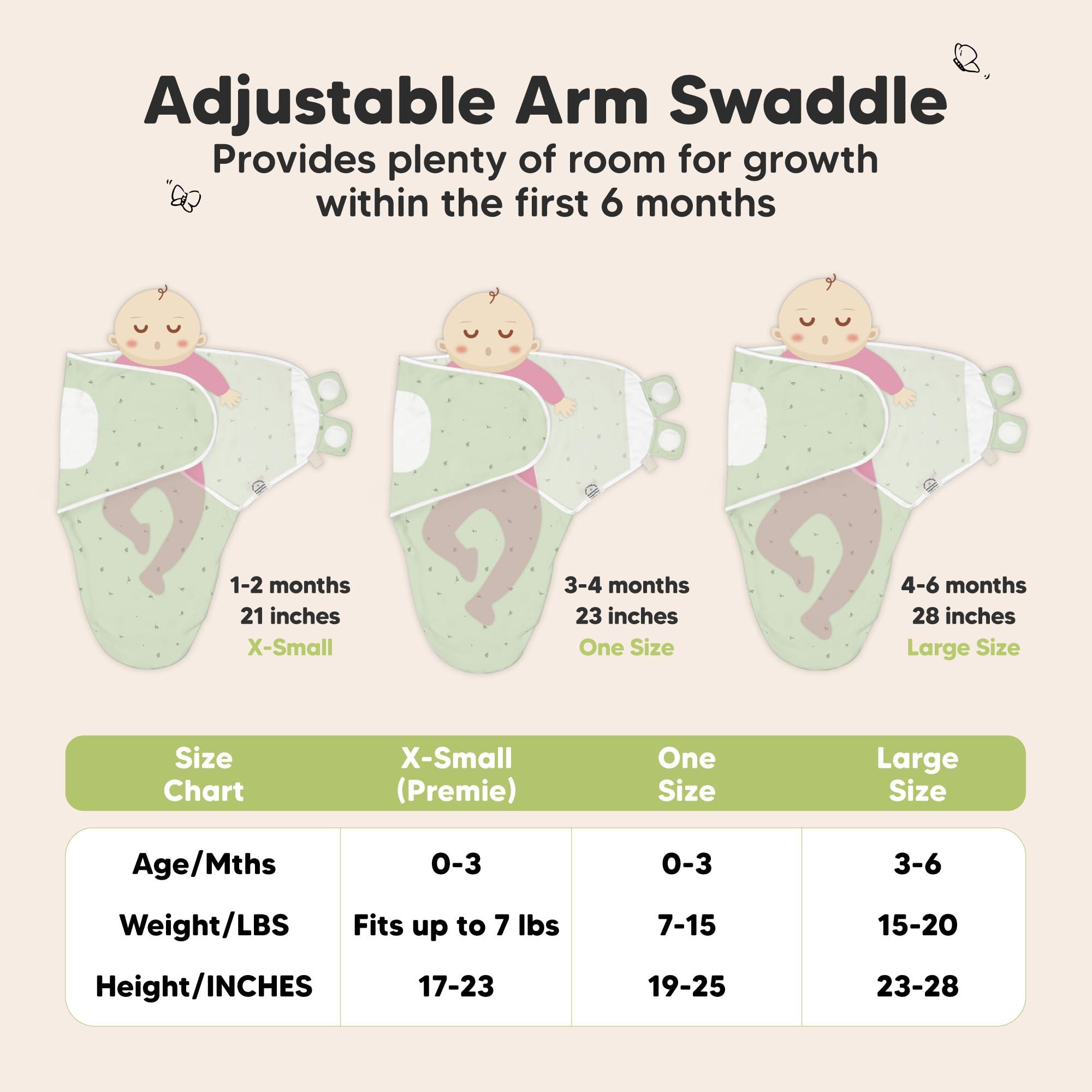 KeaBabies 3-Pack Organic Baby Swaddle Sleep Sacks - Newborn Swaddle Sack, Ergonomic Baby Swaddles 0-6 Months,Swaddles for Newborns, Baby Sleep Sack, Baby Swaddle Blanket Wrap,Baby Essentials(Bunnies, L)