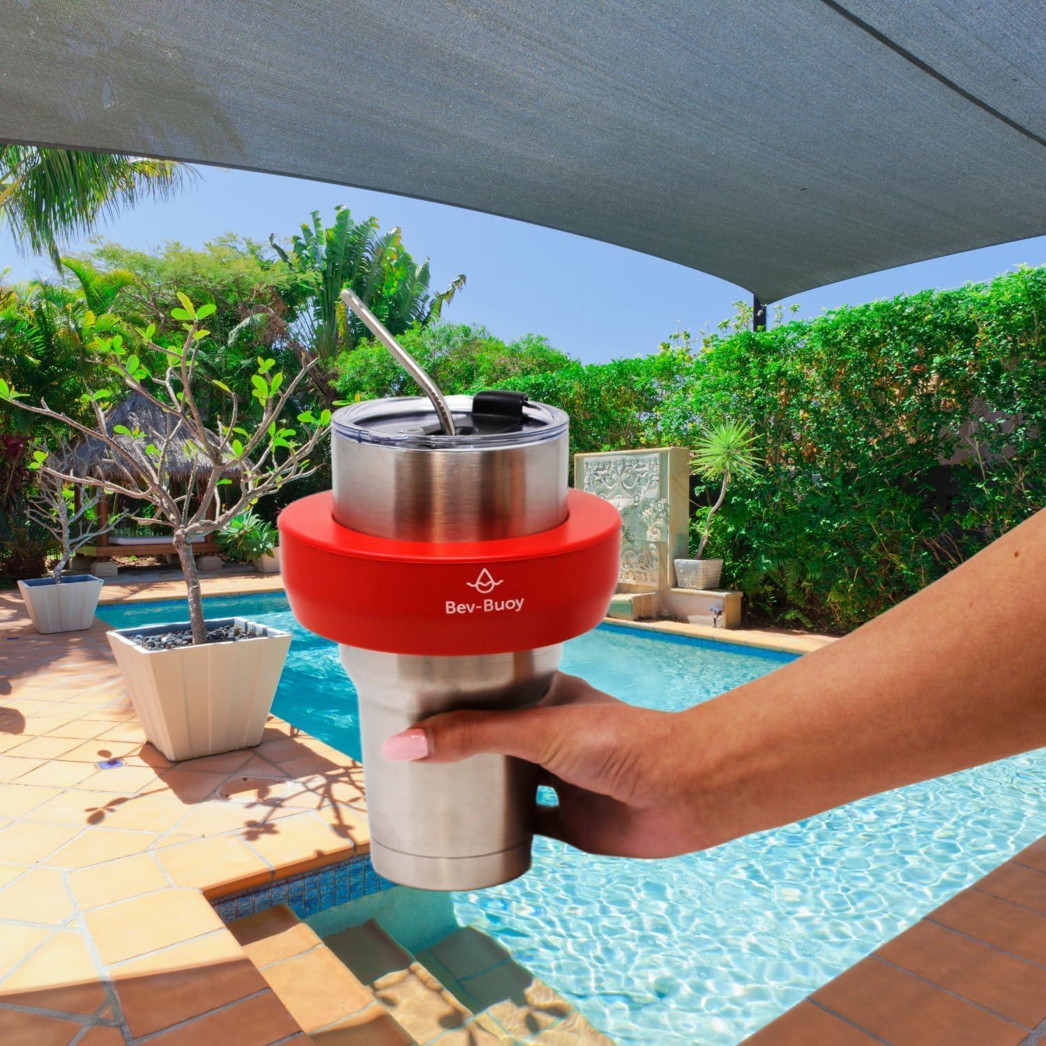 BEV-BUOY Bev-Buoy Floating Foam Drink Holder for Lake, Beach, and Pool | Drink Floaties for Pool, Floating Cup Holder for Pool, Drink Floats, Pool Float Drink Holder