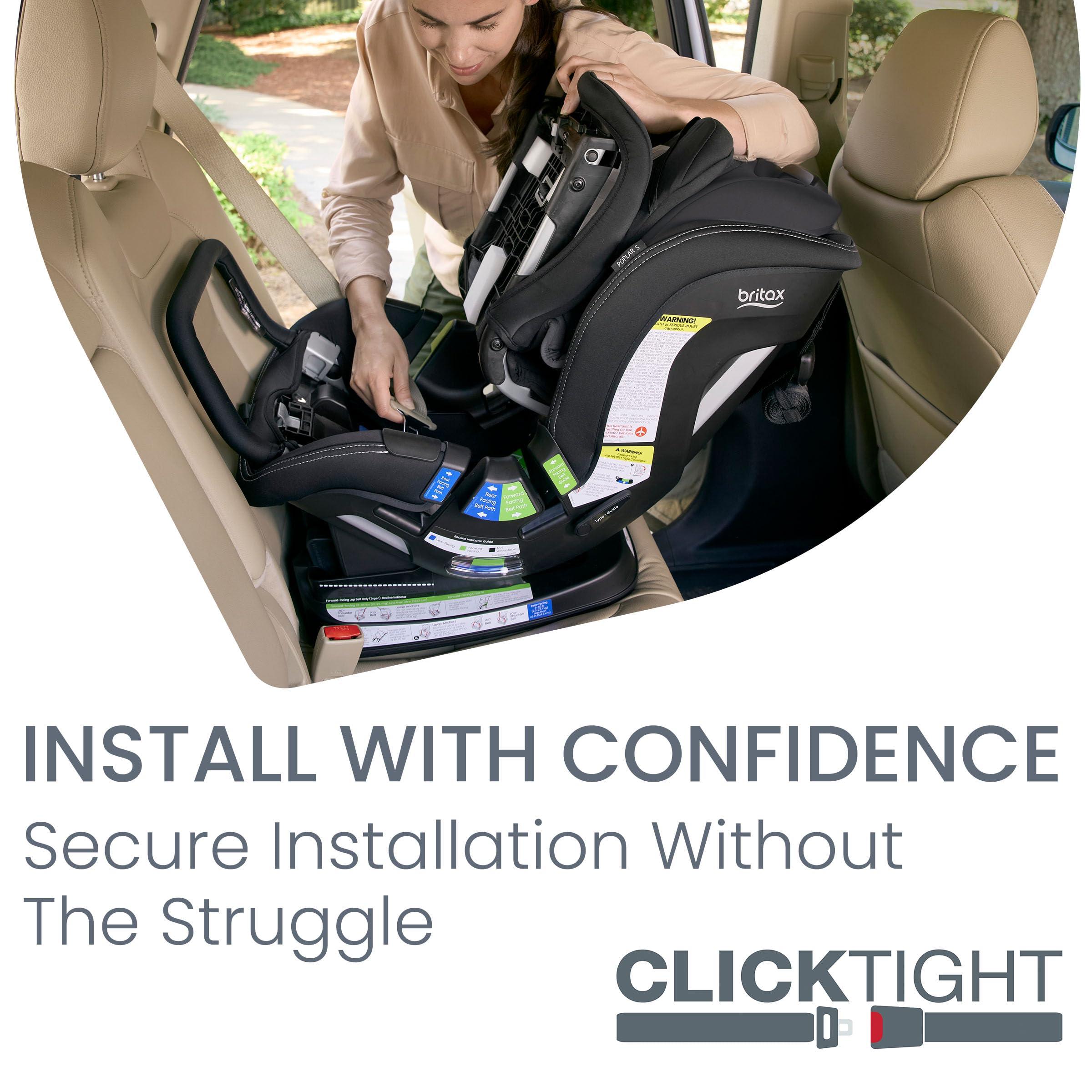 BRITAX Britax Poplar S Convertible Car Seat, 2-in-1 Car Seat with Slim 17-Inch Design, ClickTight Technology, Onyx