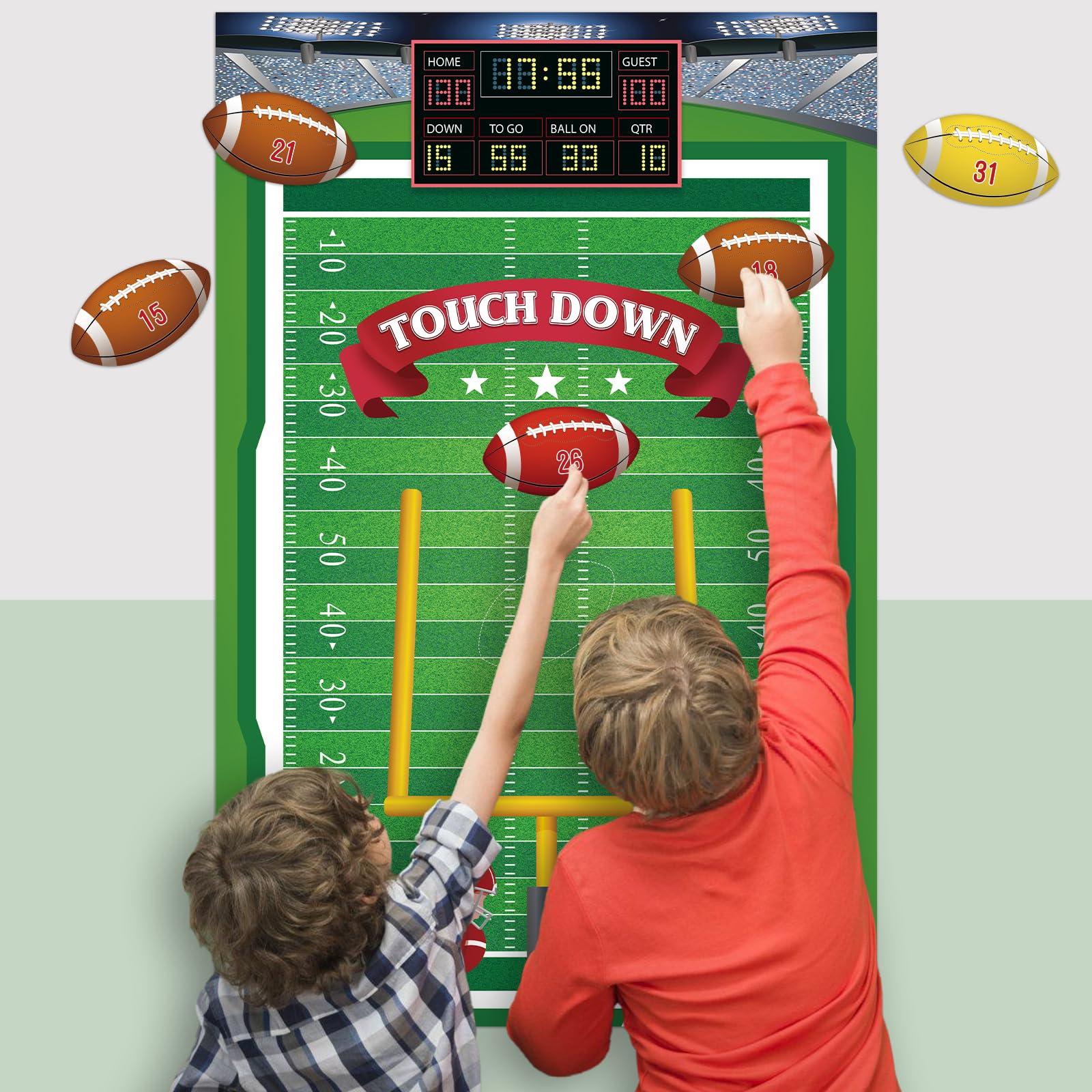 Hxezoc Hxezoc Pin The Football On The Goalpost Game With 36 Pcs Football Stickers, Large Football Party Games Poster for Kids Birthday Party, Carnival Party Decoration Supplies