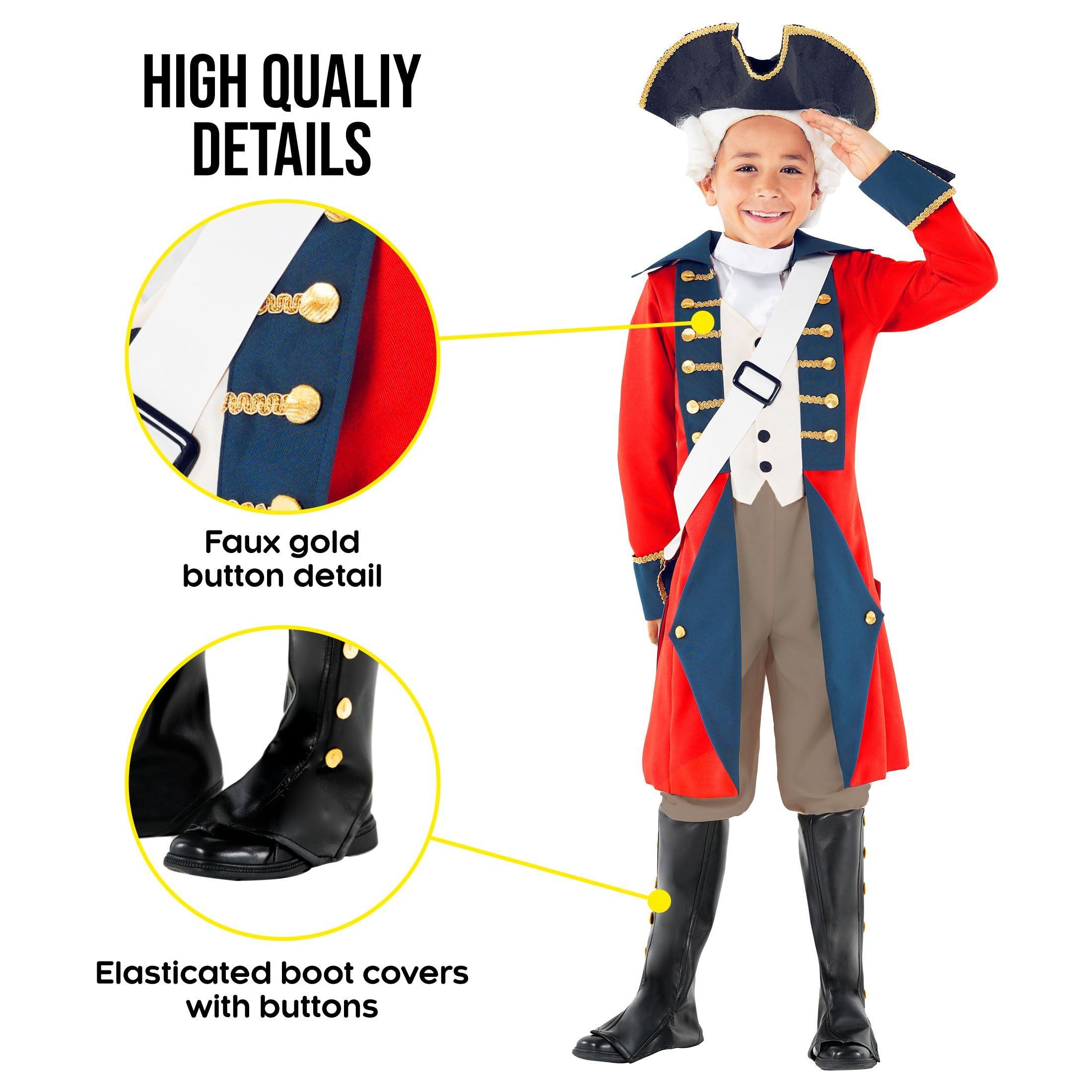 Morph Morph - Revolutionary War Costume Kids - Colonial Costume Boys - British Red Coat Costume - Napoleon Costume Kids S