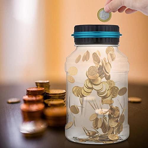 Generic Transparent Plastic Coin Bank Storage Box, Save Spend Share Piggy Bank for Kids, Digital Coin Bank, Money Jar with Child Stickers Home Decor(GBP)