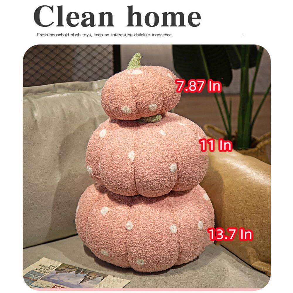 FAVICOVID FAVICOVID Pumpkin Throw Pillow Wave Point Pumpkin Stuffed Toys Soft and Fluffy Halloween Pumpkin Pillows,3 Pcs