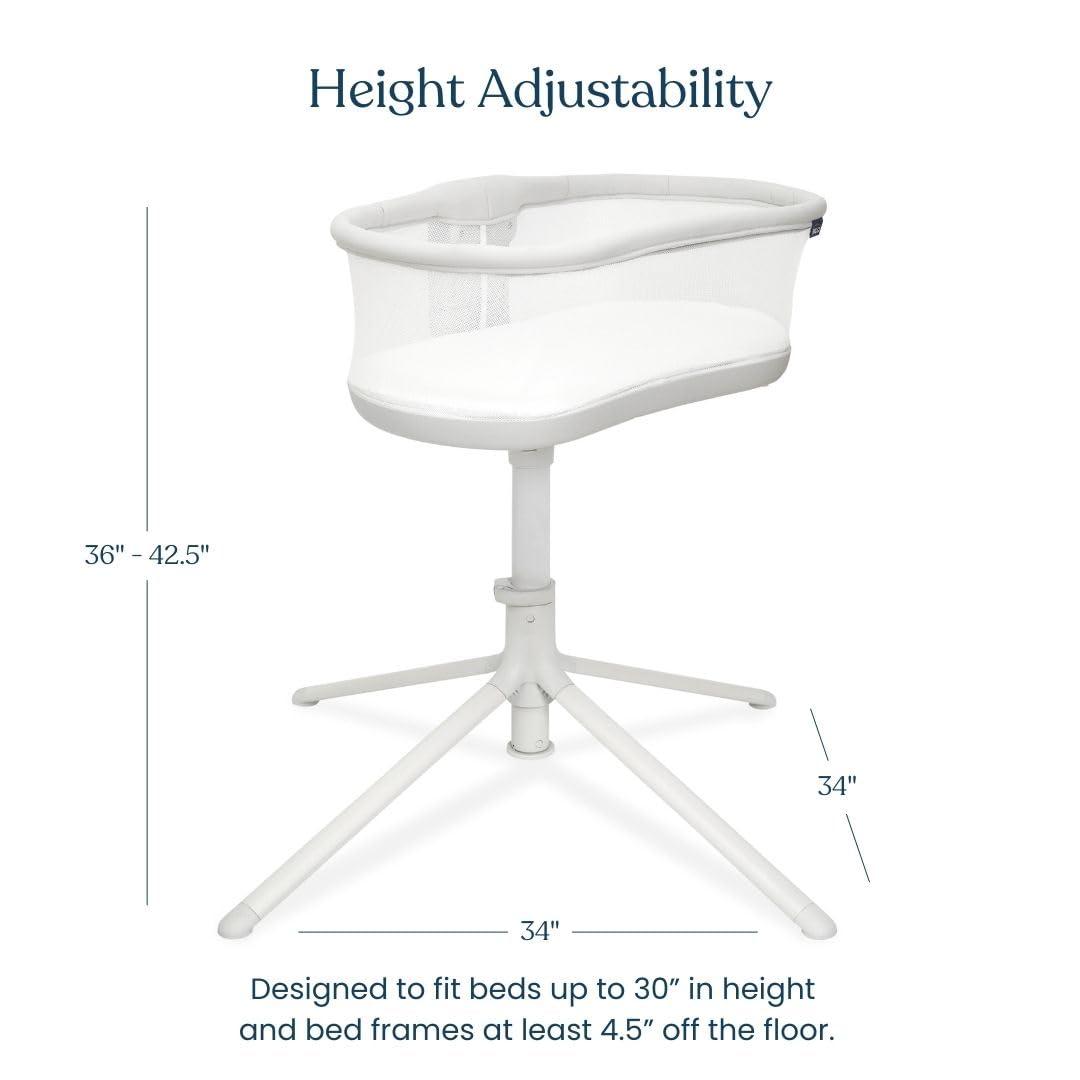 HALO HALO BassiNest Swivel Sleeper 3.0 Bedside Baby Bassinet with 360 Rotation, Adjustable Height, Breathable Mesh, Safe Close Sleeping, Lowering Wall for Easy Access, Feeding & C-Section Recovery