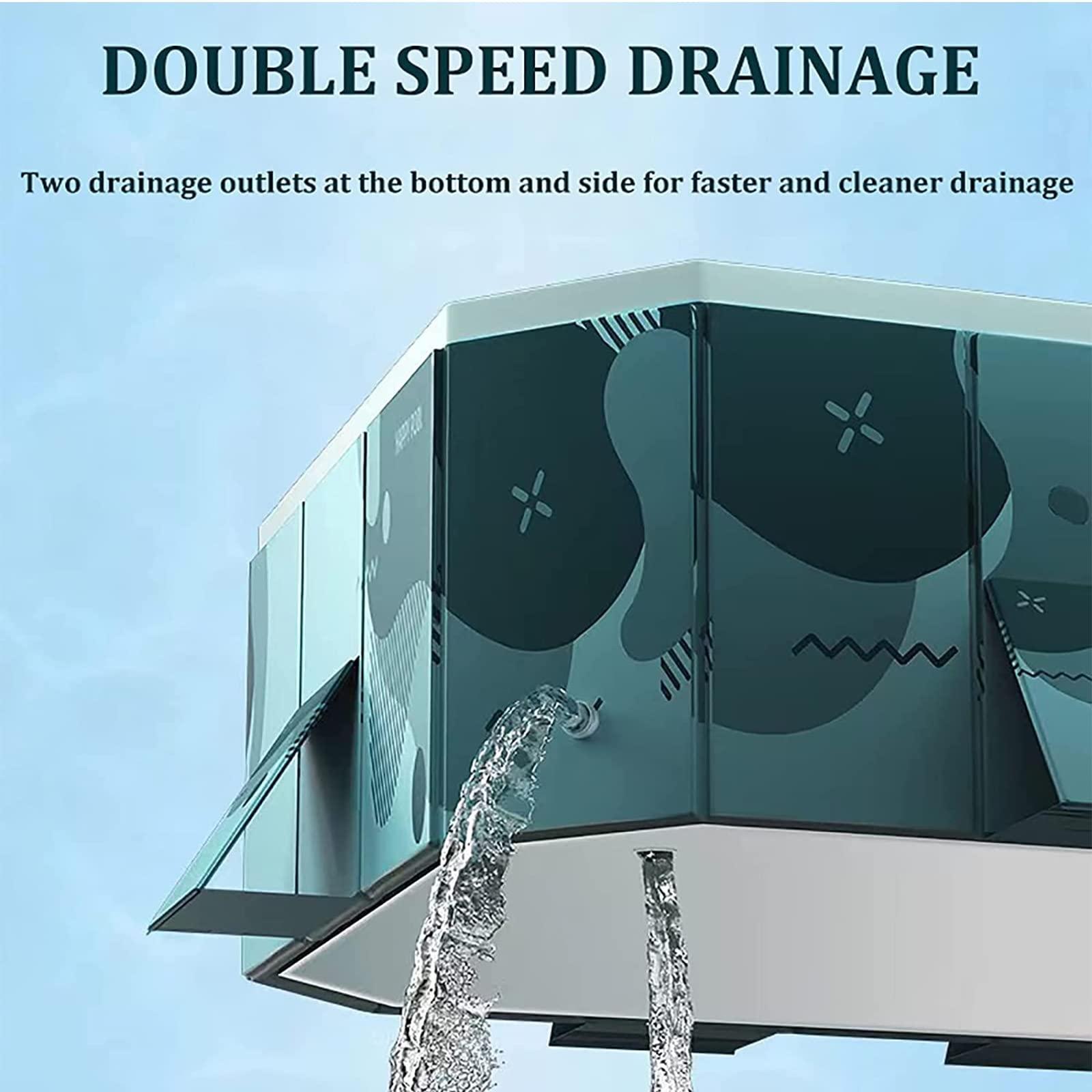 SINBAISHUNYYT Foldable Swimming Pools for Kids, Foldable Non-Inflatable Kids' and Adults' Outdoor Swimming Pool, Hard Plastic Shell Portable Pool, Kiddie Swimming Pool for Outdoor Patio(Size:9.8 * 5.4 * 1.8FT)