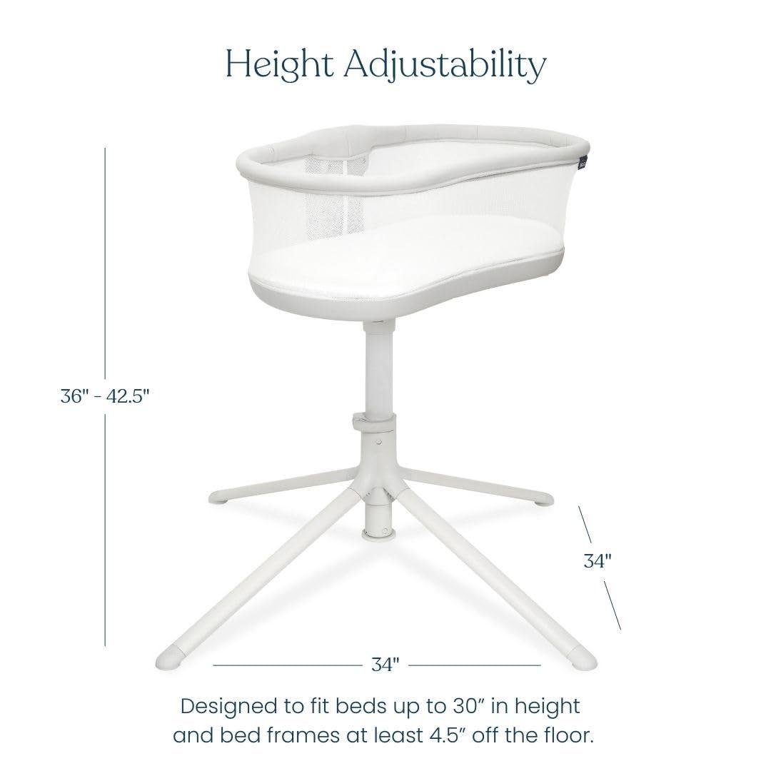 HALO HALO BassiNest Swivel Sleeper 3.0 Bedside Baby Bassinet with 360 Rotation, Adjustable Height, Breathable Mesh, Safe Close Sleeping, Lowering Wall for Easy Access, Feeding & C-Section Recovery