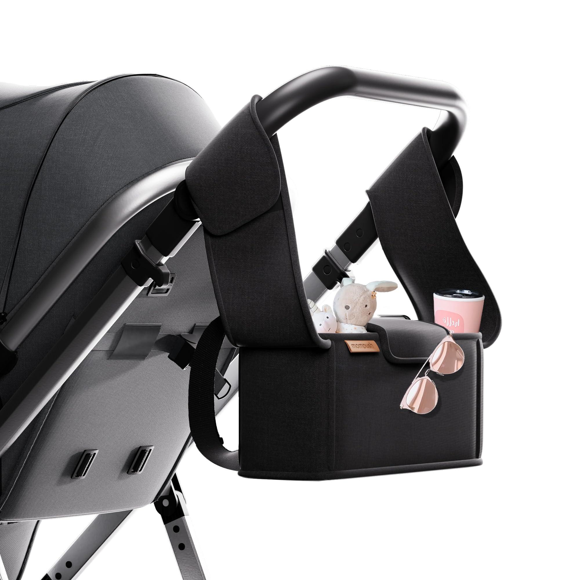mompush mompush Stroller Organizer with Shoulder Strap, Large Storage Space and Cup Holder, Stroller Accessories Fits for Popular Strollers