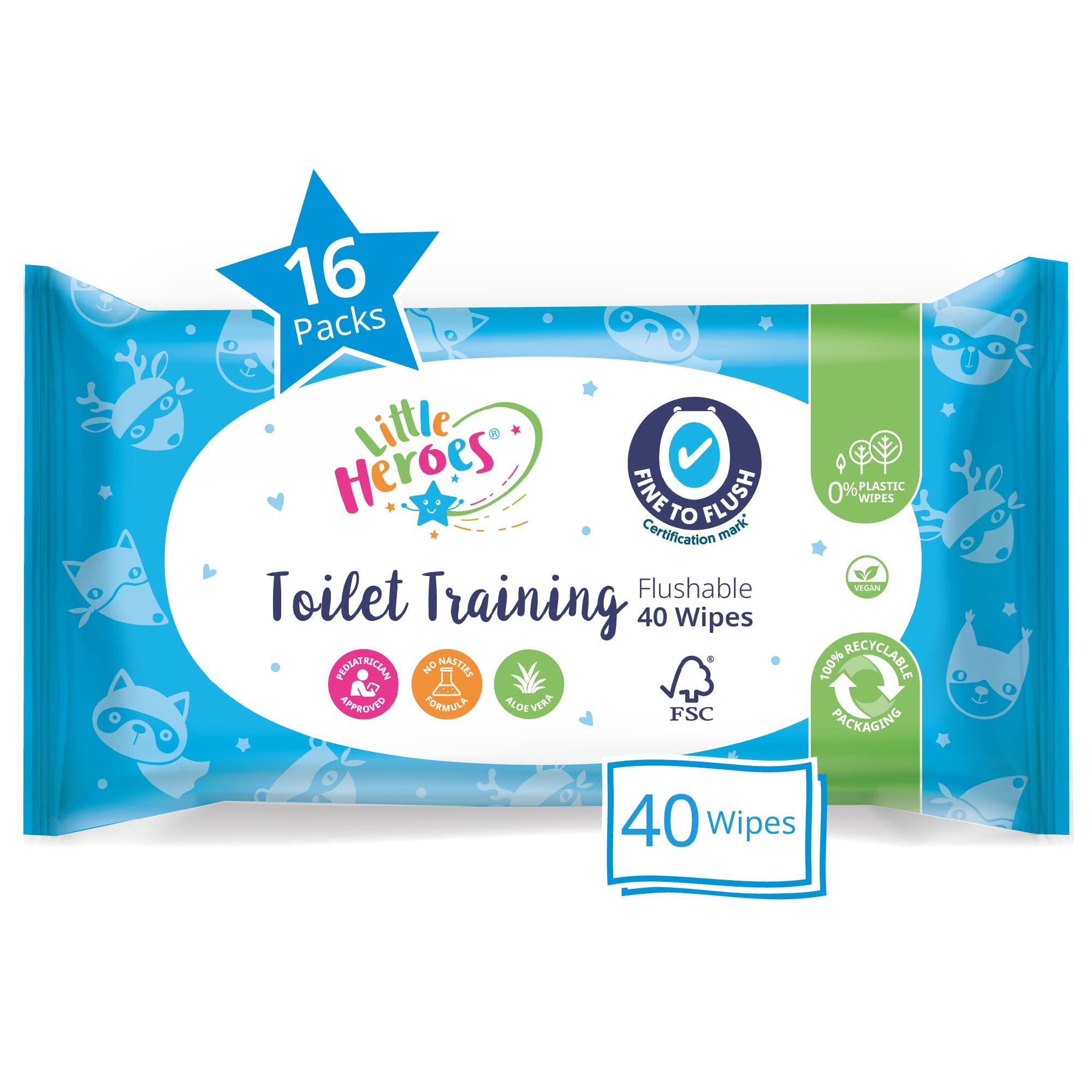 Little Heroes Little Heroes Baby Wipes, Toilet Training Wet Wipes for Sensitive Skin, Fragfrance Free (16 packs x 40 wipes totaling 640 wipes)