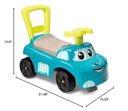 Smoby Smoby 2-in-1 Ride on Cars for Kids | Blue Push Along Walker with Toy Box Under seat | Ergonomic and Safe Design with Front and Rear Anti-topple Devices | Ages 10 Months+