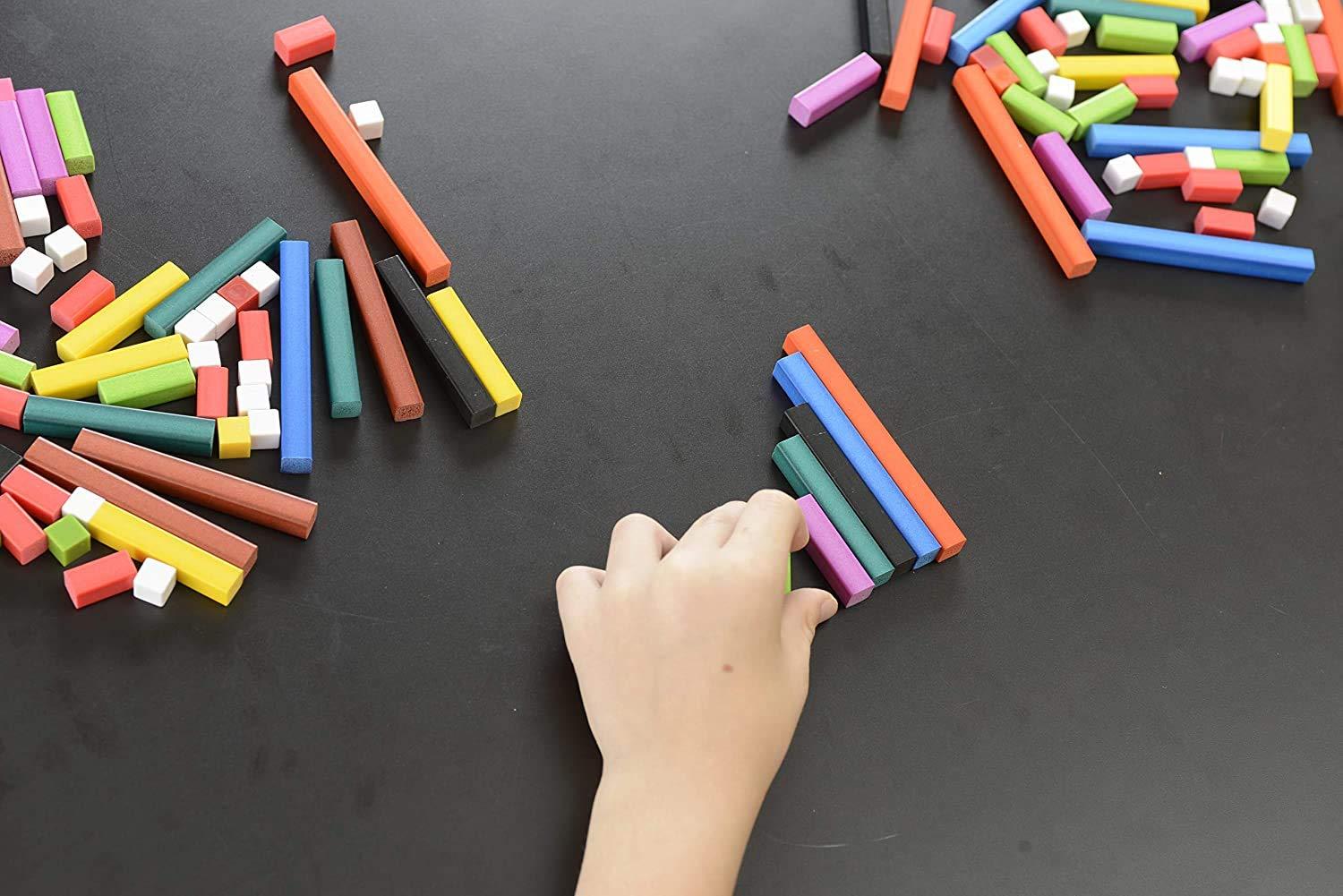 hand2mind hand2mind Foam Cuisenaire Rods Classroom Set, Fraction Bars, Montessori Number Rods, Counting Blocks, Math Manipulatives, Math Teacher Supplies, Kindergarten Homeschool Supplies (15 Sets of 74)