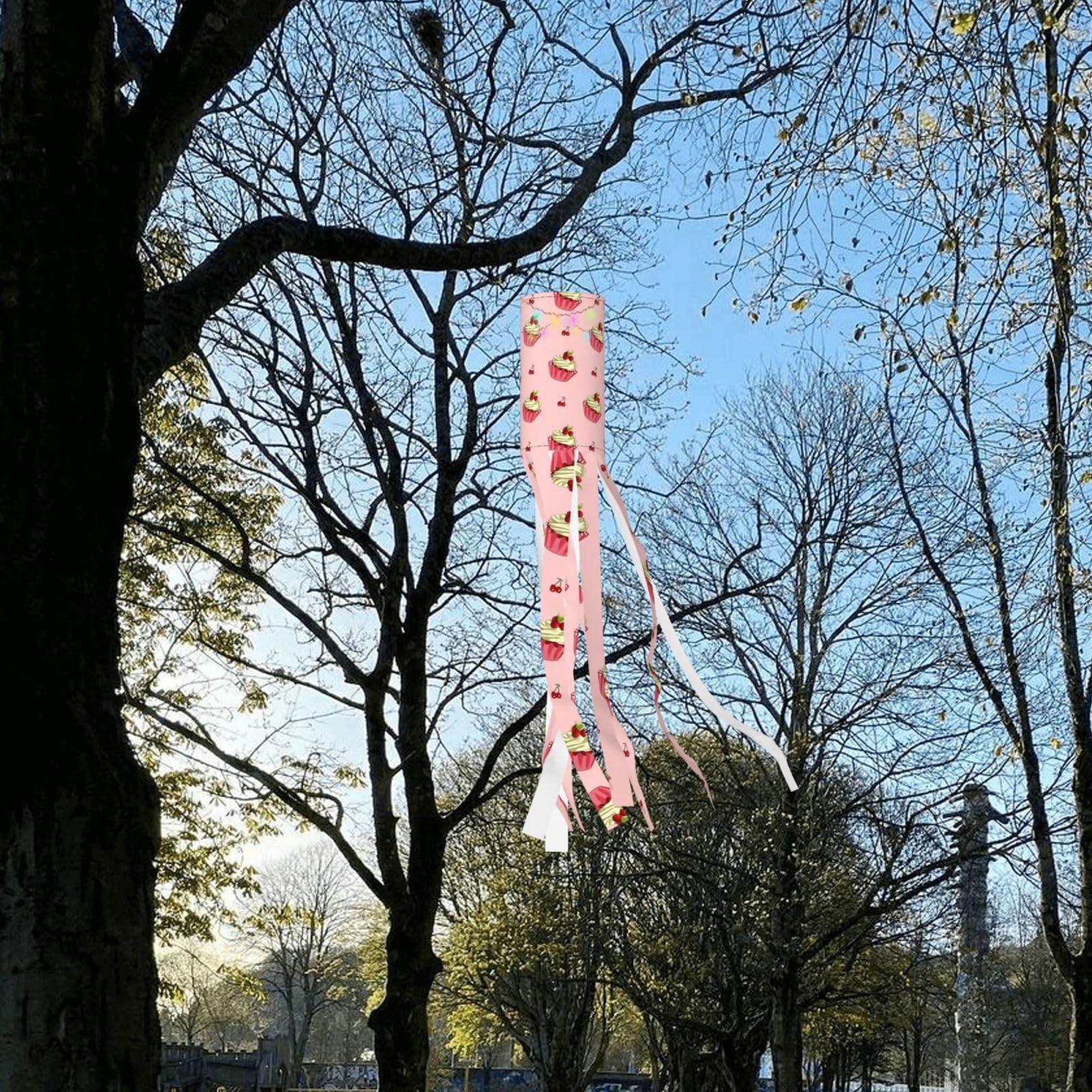 SamLng Cherry Cake Halloween Windsock - Print Decorations for Yard, Patio, and Garden - Perfect for Christmas, and Holiday