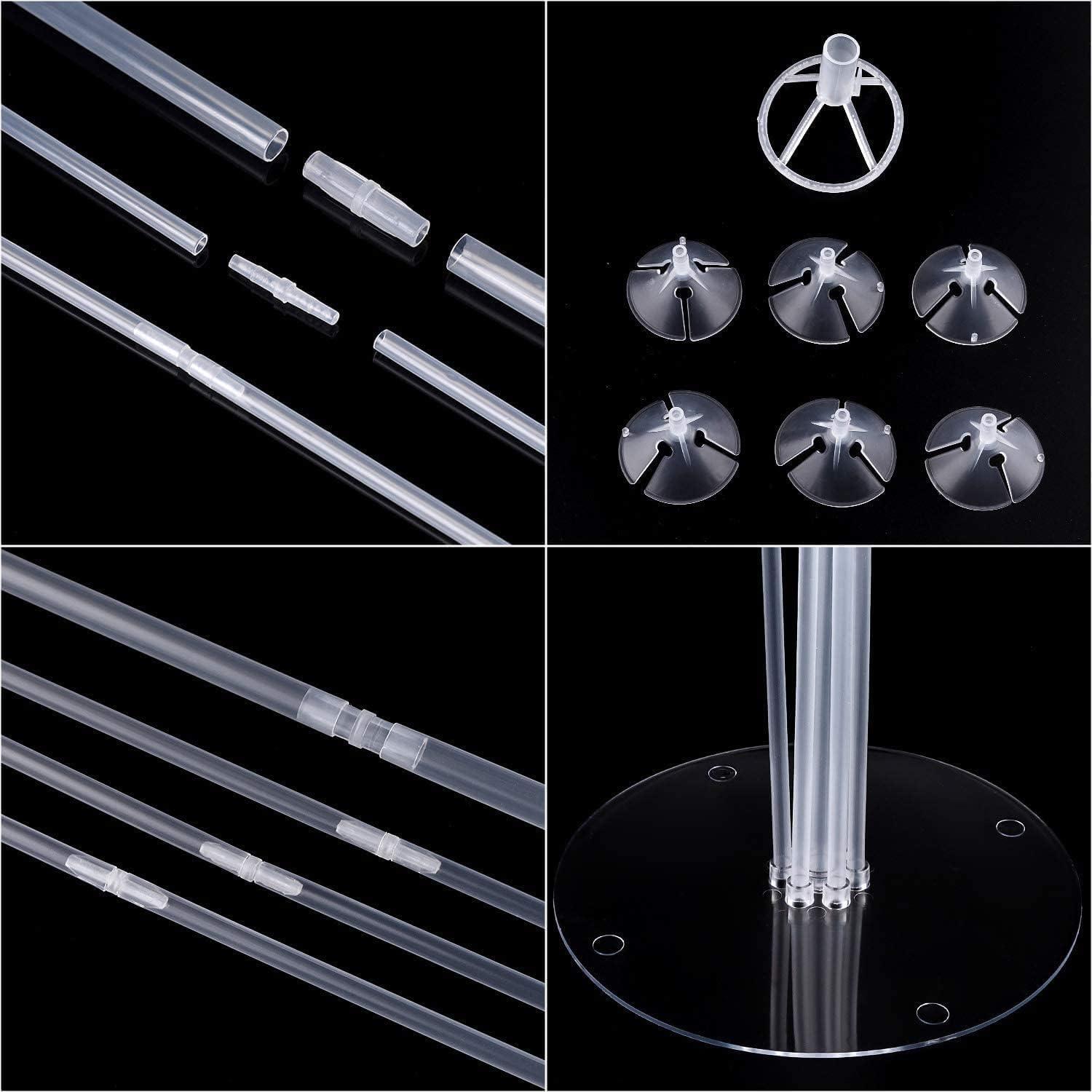 Acquwistach Balloon Stand Kit for Party and Wedding Decorations Celebrations 4 Sets Balloon Stands fot Table with 28 Sticks 28 Cups and 4 Bases
