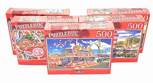 Puzzlebug 500 Piece Puzzle Variety Pack of 5 Different Puzzles - Colorful, Fun Puzzle Designs - Perfect for Kids of All Ages - Puzzlebug, Artbox, CRA-Z-Art