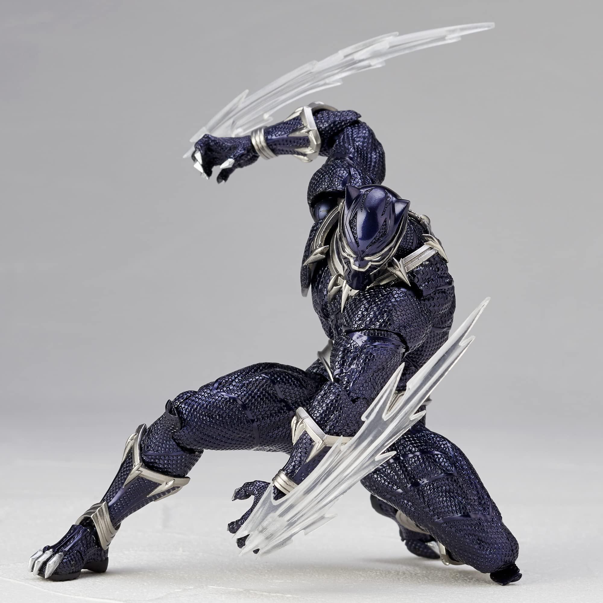 (KAIYODO) Kaiyodo Figurecomplex Amazing Yamaguchi Black Panther, Approx. 6.7 inches (170 mm), ABS & PVC Painted Action Figure, Revoltech