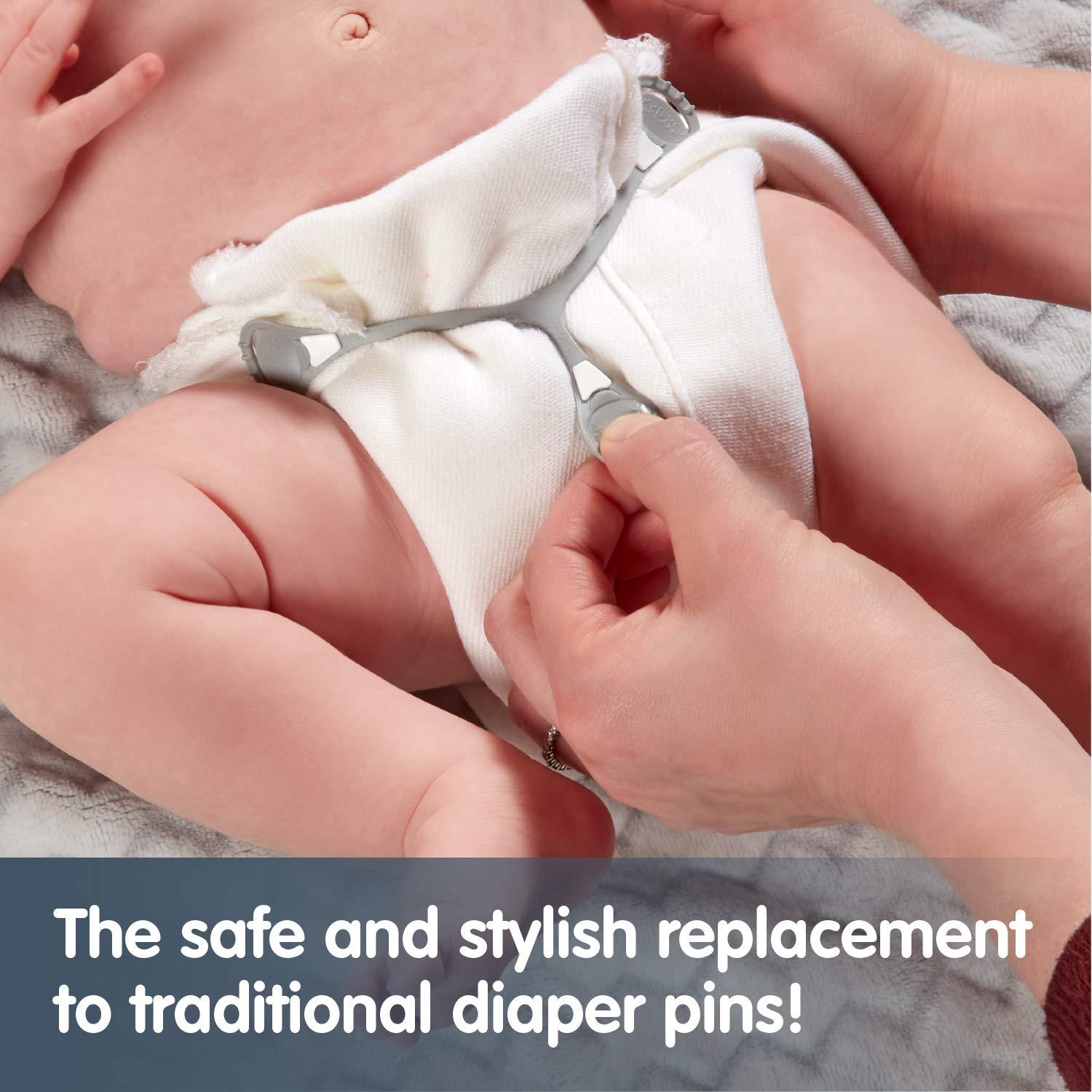 Snappi Snappi Cloth Diaper Fasteners - Replaces Diaper Pins - Use with Cloth Prefolds and Cloth Flatfolds 3 Count (Pack of 1)
