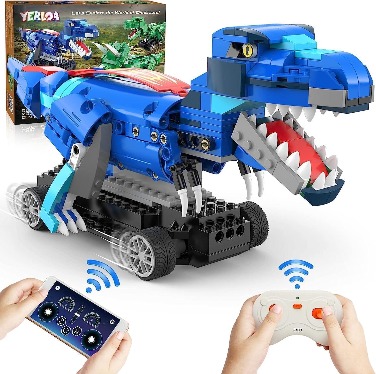 Yerloa Yerloa Dinosaur Toys for Kids 8-12 Jurassic Building Kits for Boys 6 7 8 9 10 11 12 + Year Old 343 Pcs Remote Control STEM Projects Building Toys Blocks Sets Educational Birthday Gift for Kid 5-7 8-12