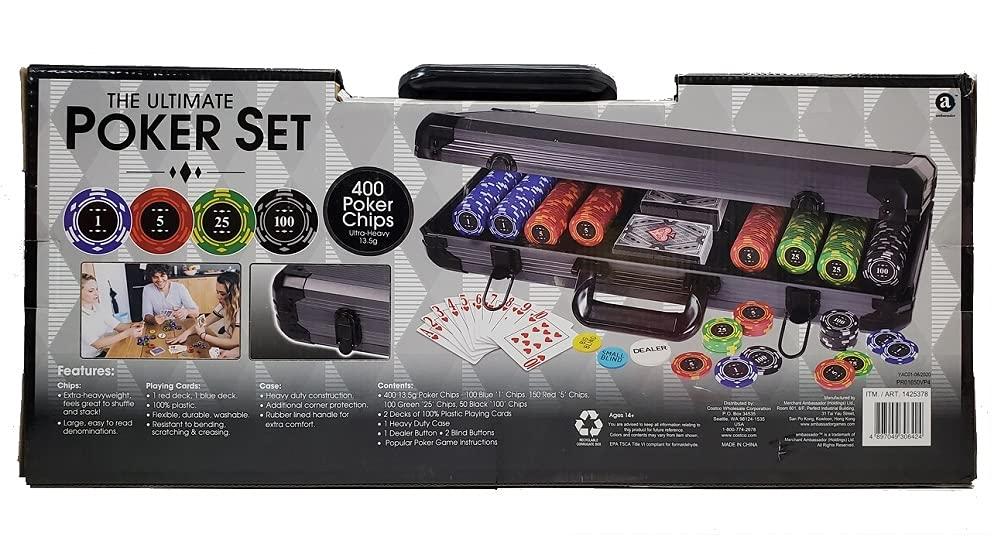 The Ultimate The Ultimate Poker Set 400 Poker Chips Ultra-Heavy 13.6g