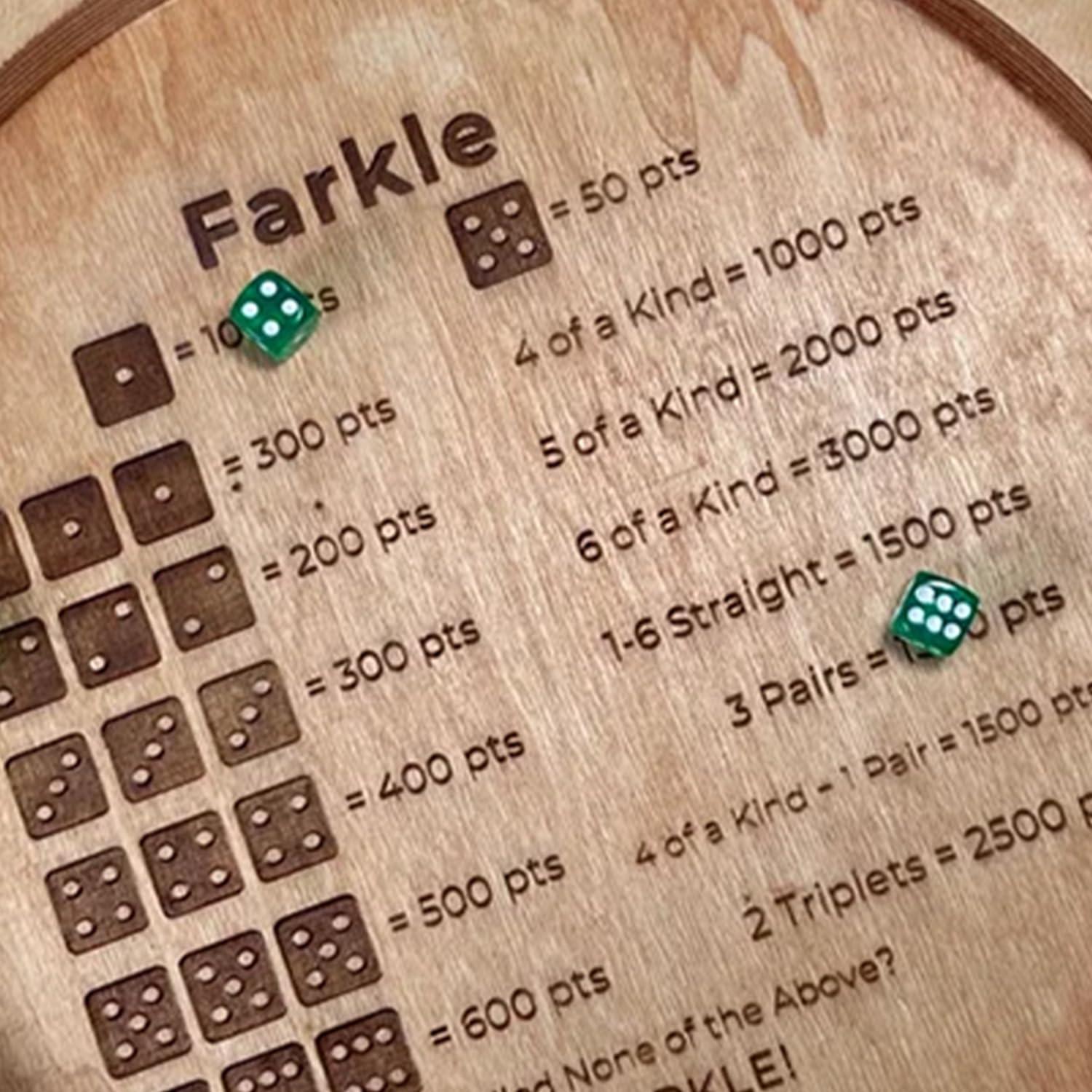 SYITNSTE SYITNSTE Farkle Classic Wooden Dice Rolling Tray with Scoring Pads Ideal for Board Game Portable Set for Family Gatherings and Travel Entertainment (Dice Tray+2pcs Score Board)