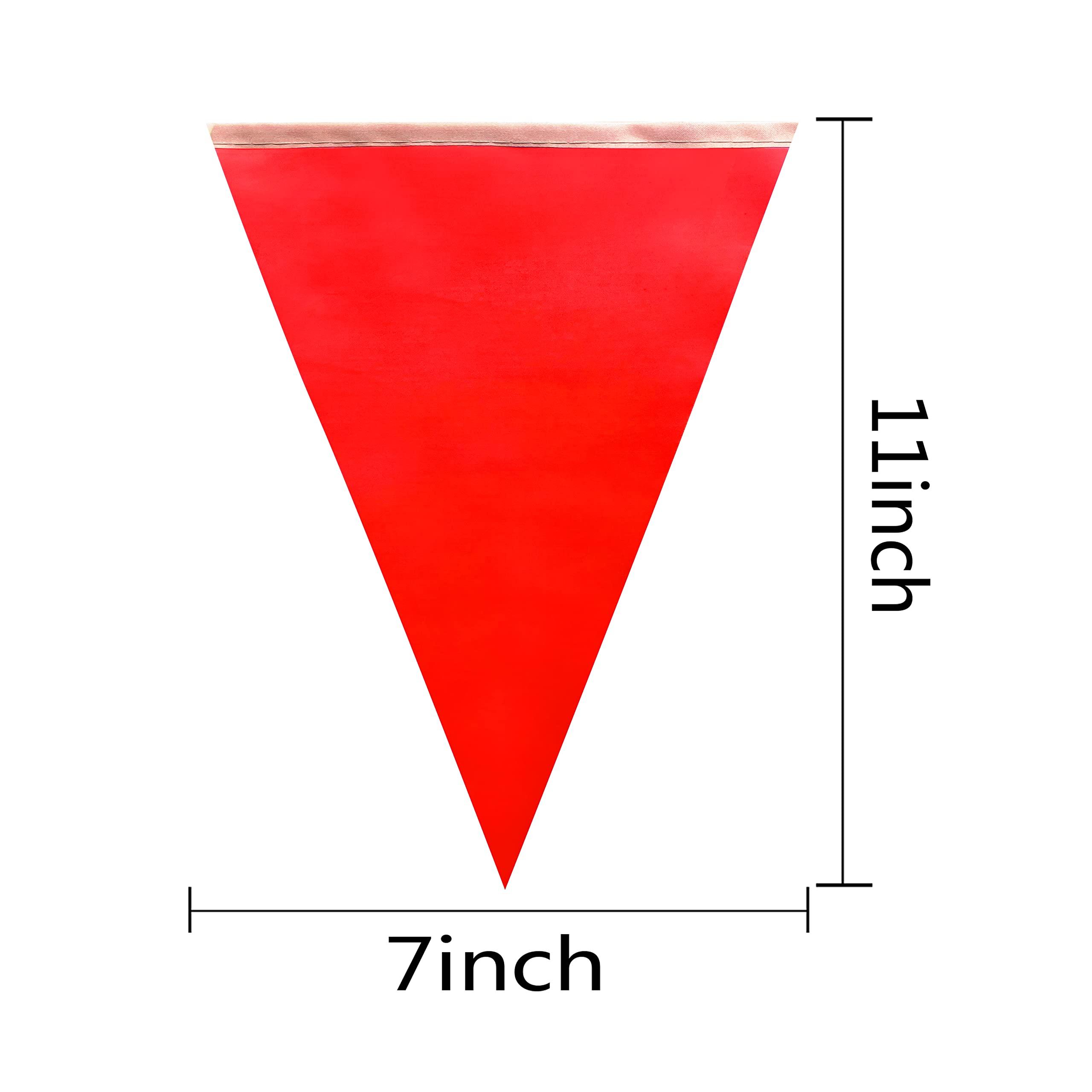 WEITBF WEITBF 50ft 30pcs Red Blank Pennant Banners Flags String Triangle DIY Bunting Flags,Party Decorations for Grand Opening,Kids Birthday,Festival Celebration