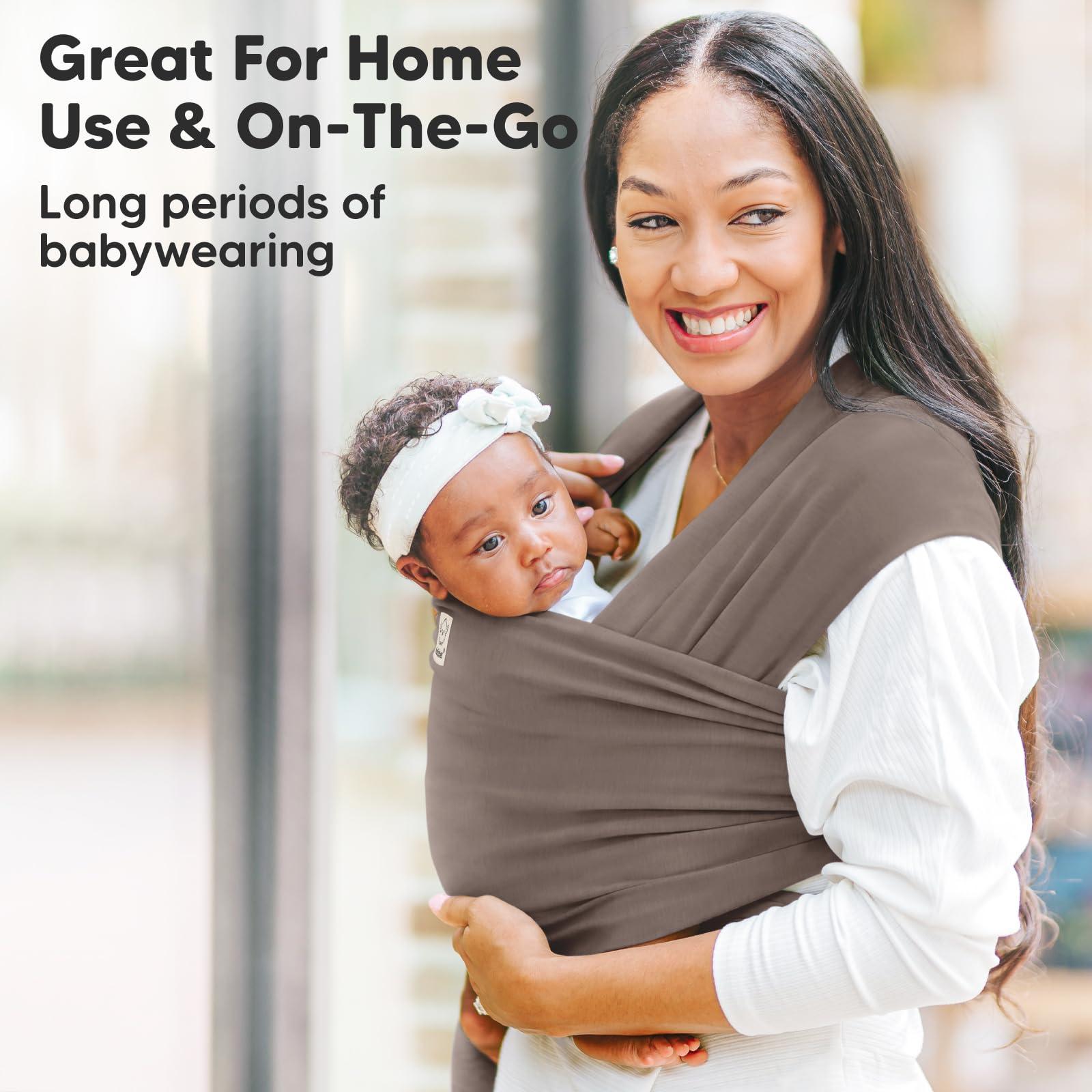 KeaBabies KeaBabies Baby Wrap Carrier - All in 1 Original Baby Carrier Newborn to Toddler Sling, Easy to Wear, Hands Free Bonding, Lightweight, Breathable Infant Wraps (Copper Gray)