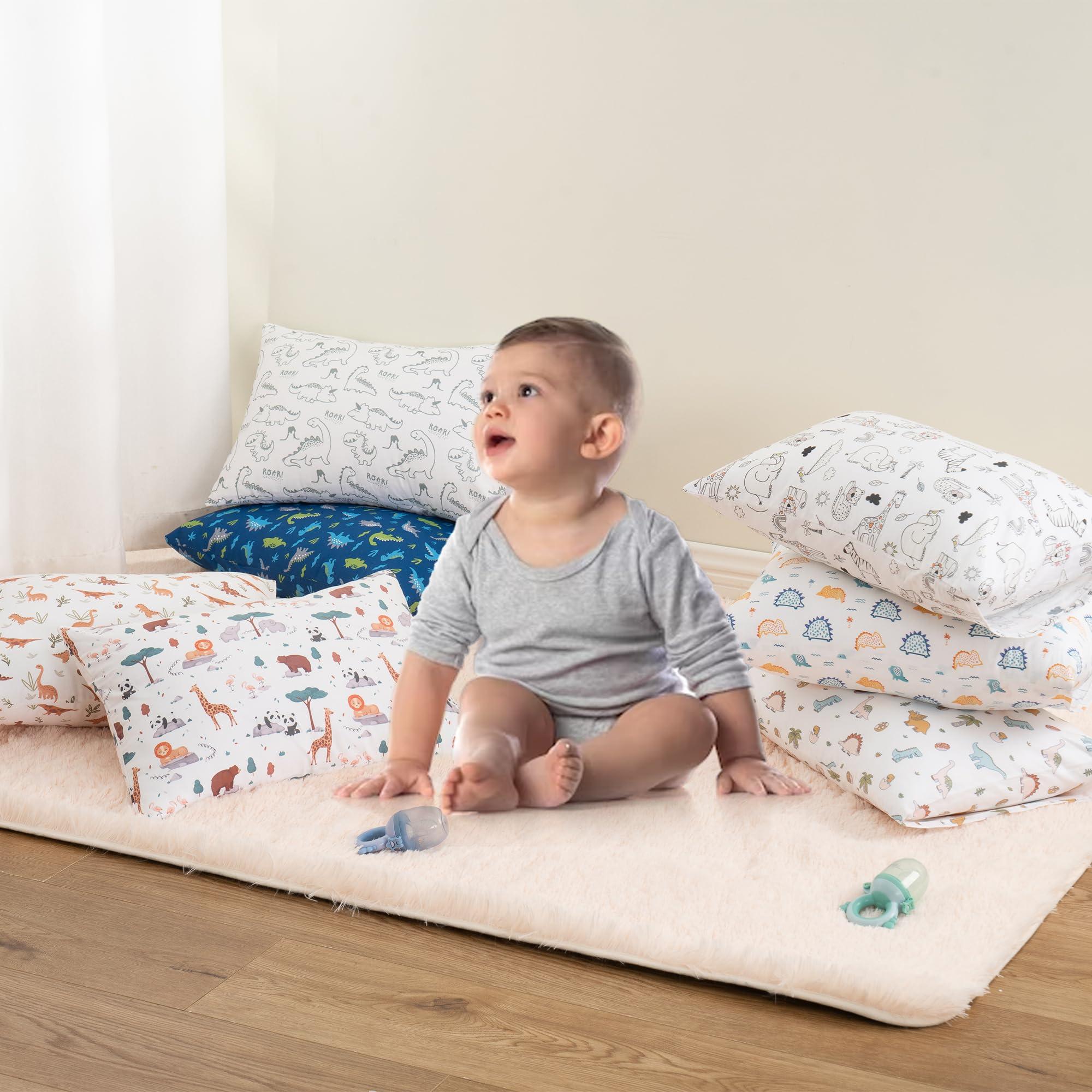 Bunnikins & Clover Bunnikins & Clover Toddler Pillows with Pillowcase, 13"x18" Soft Cotton Kid Pillows for Sleeping, Bedding Small Pillow for Boys and Girls Aged 2-5 Years