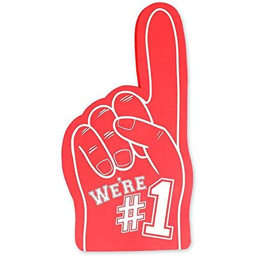 Okuna Outpost Okuna Outpost 2 Pack Red Foam Fingers #1, It\'s Goin\' Down for Sports Fan Accessories, Cheering, Party Favors, 17.5 Inch Giant Foam Hand