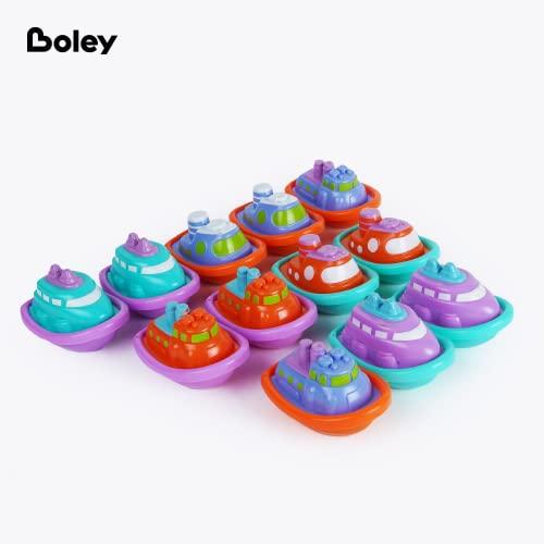 Boley Boley Boats Bathtub Toys - 12 Pk Kids Bath Toys for Toddlers Ages 3+