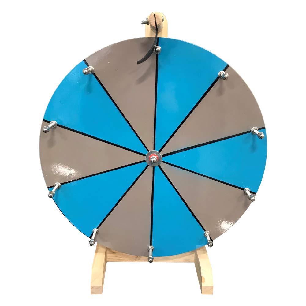 WoodWell WoodWell 16 Inch Tabletop Spinning Prize Wheel w/ Wood Stand | Dry Erase | 10 Customizable Slots | Casino Games | Family Night | Classrooms | with Markers and Eraser