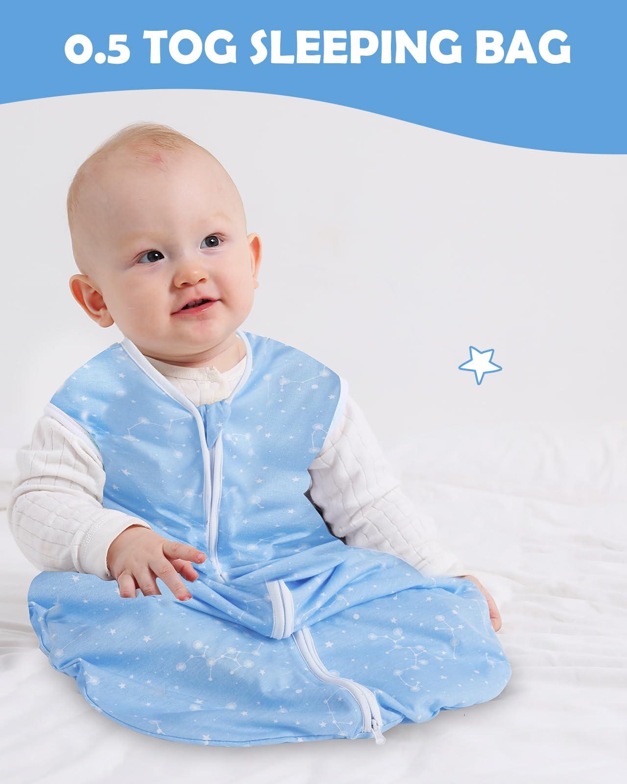 Lilian&Gema Lilian&Gema Baby Sleep Sack 12-18 Months, 3 Pack Unisex Baby Sleeping Bag 0.5 TOG, Soft Wearable Blanket with 2-Way Zipper for Baby Infant Toddler