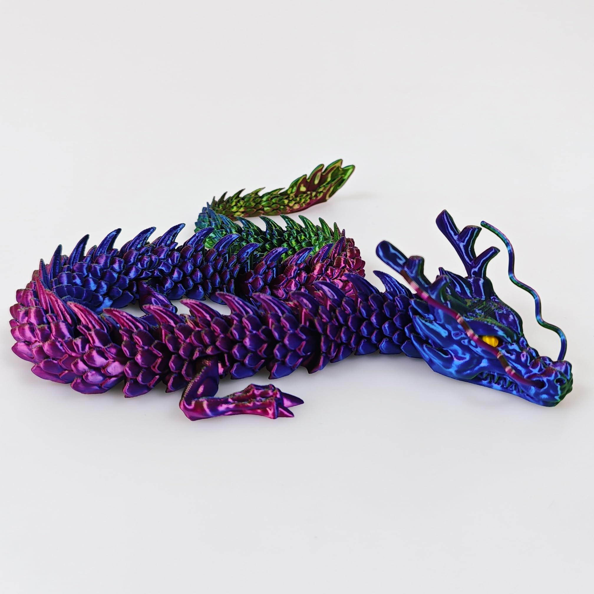 Whattiho Whattiho 3D Printed Dragon, Articulated Dragon Fidget Toy Posable Flexible Dragon Toys for Car Decoration and Ornament Figures
