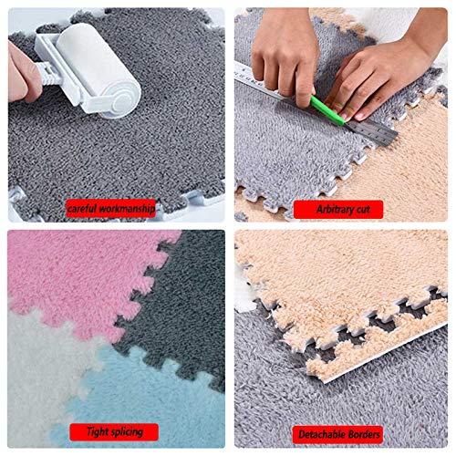 KXMYT KXMYT EVA Foam Play Mat, Interlocking Puzzle Plush Floor Tiles with Edges, Softer Baby Non Toxic Non-Slip Activity Carpet, Thick 0.6CM, for Children's Play Area/Living Room/Bedroom/Gym,White+Blue