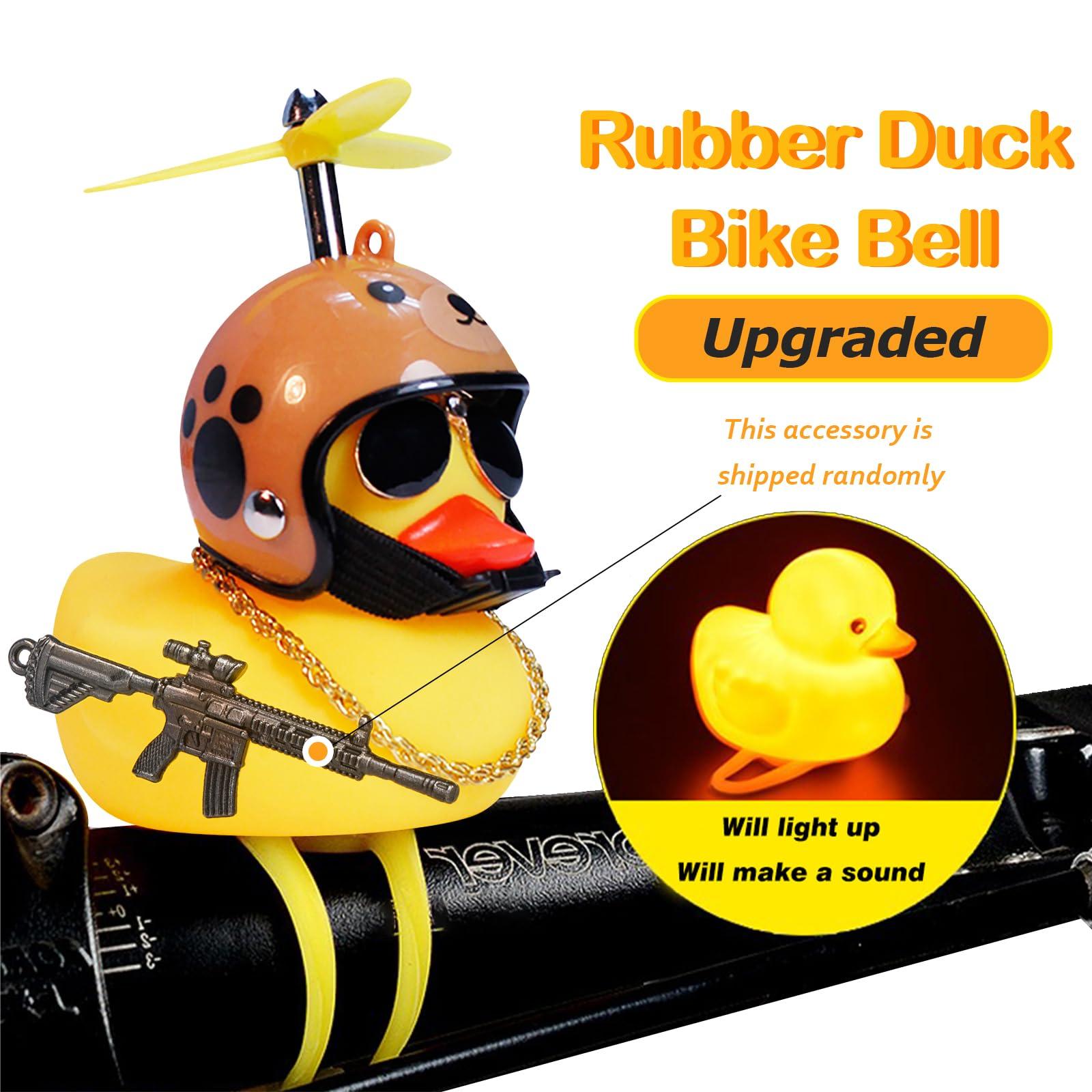 wonuu wonuu Rubber Duck Car Ornaments, Squeeze Duck Dashboard Decorations Kids Bicycle Decor for Cycling Motorcycle & Bicycle Accessories Decorations (Bear-L&G)