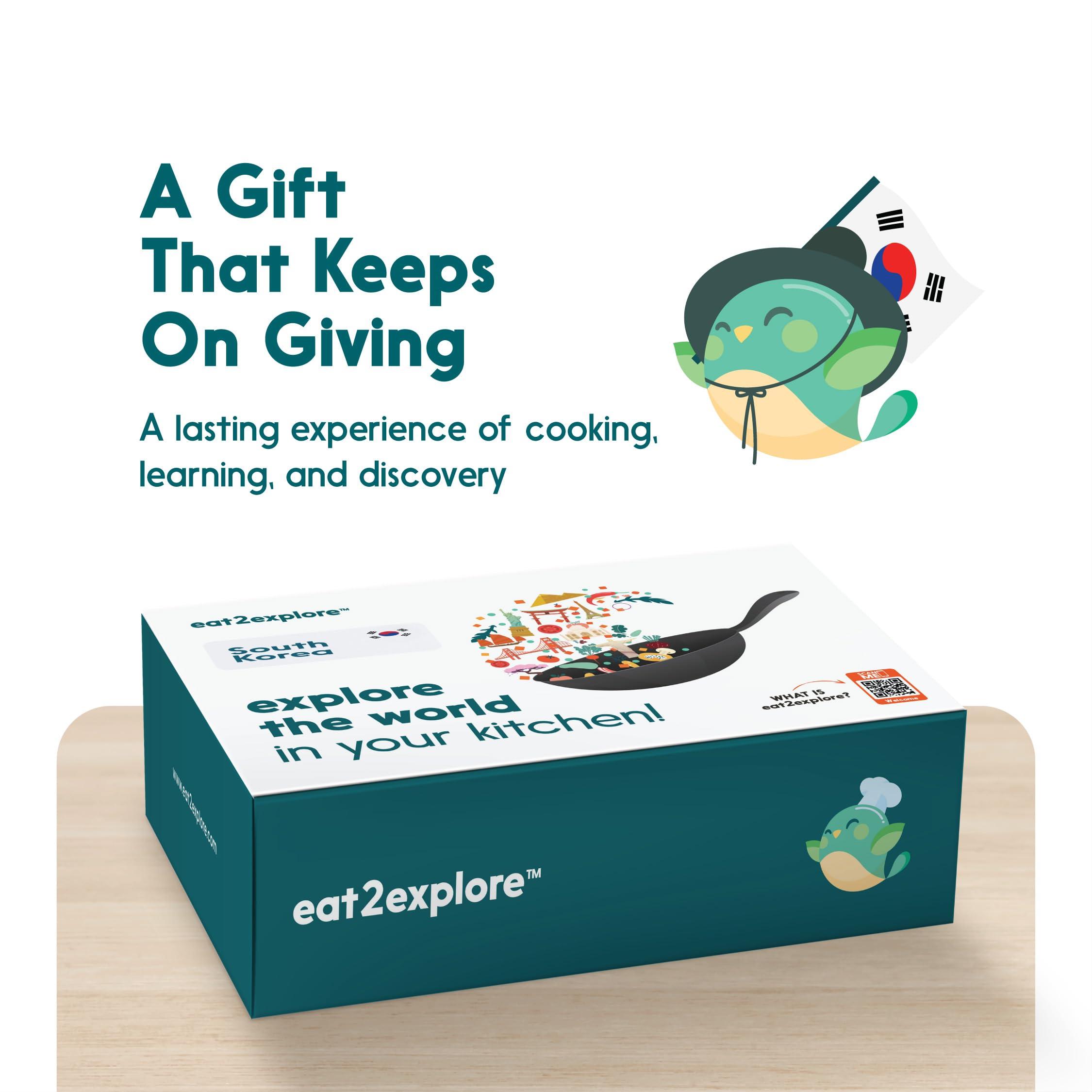 eat2explore eat2explore Cooking Kits for Kids - Interactive & Educational Real Kids Cooking Kit with 3 Recipe Cards, Key Ingredients & Cooking Tools - Ideal Idea for Kids who Love to Cook(South Korea Edition)