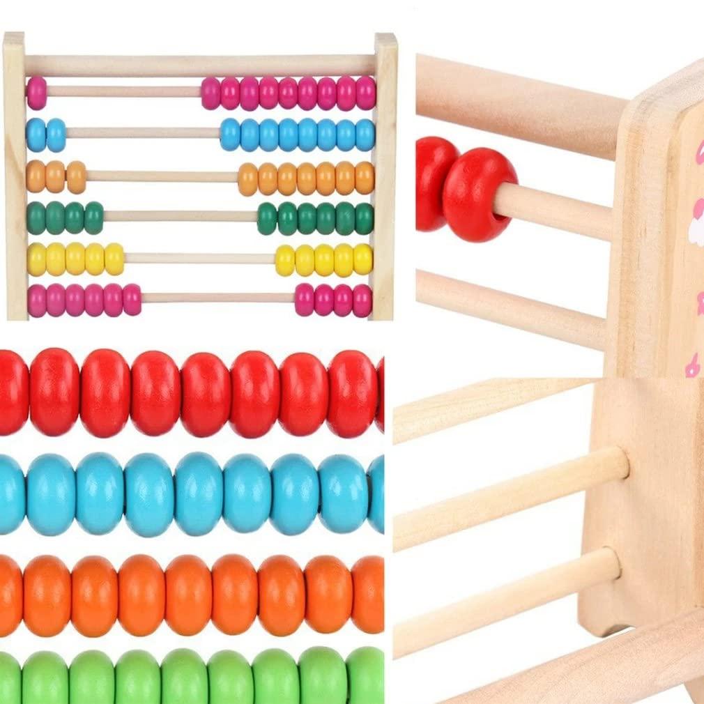 Tvoip Tvoip Wooden Abacus for Kids Math with 100 Beads and 100 Counting Sticks Educational Math Games Preschool Learning Toys Learning Number Abacus for Toddler, Mathematics Toy Beads Game