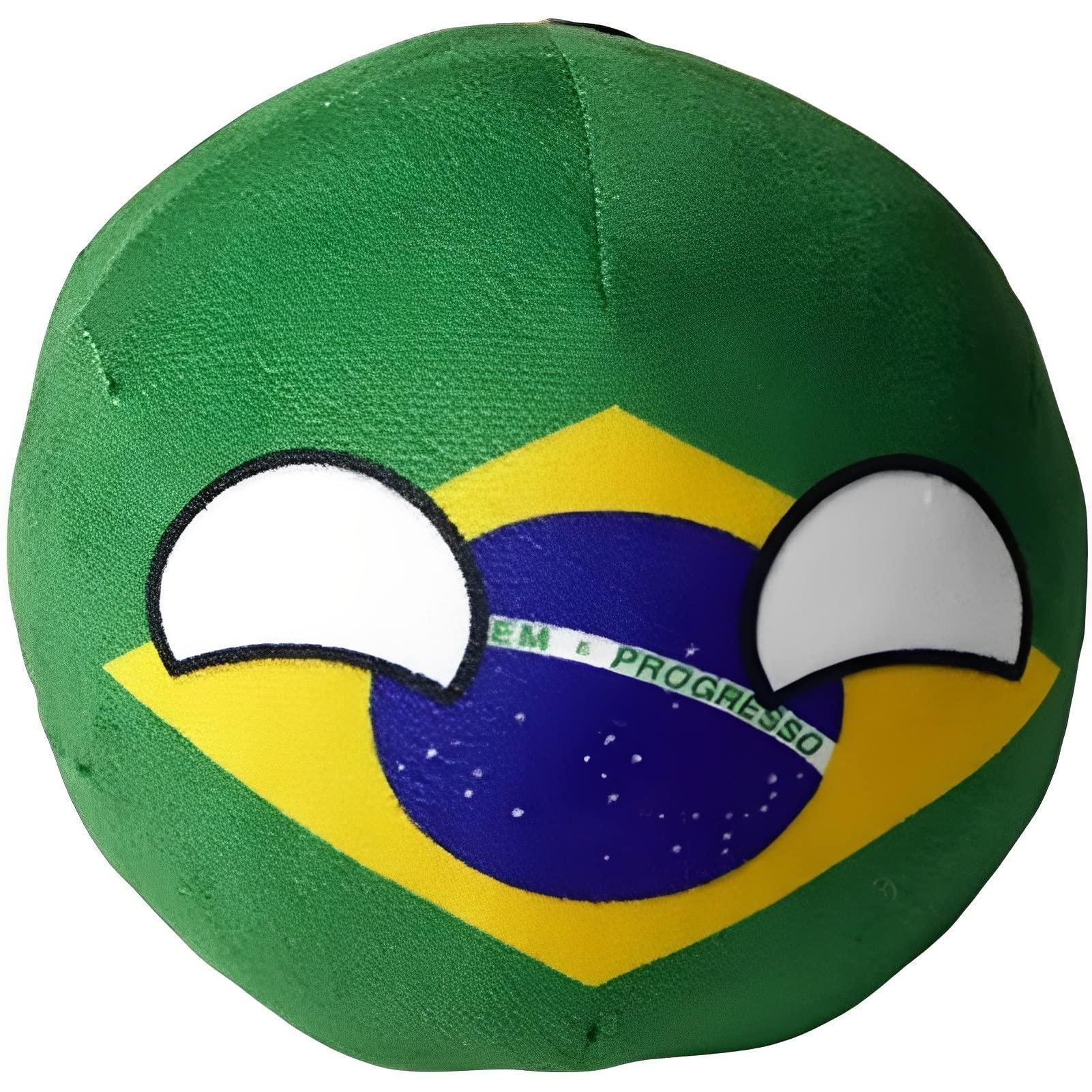 Bisavch Brazil Country Ball Plushies, Polandball Plush Doll Country Throw Pillow Flag Plushies Countries Anime Plushies Gifts 7.9IN (Color : Brazil)