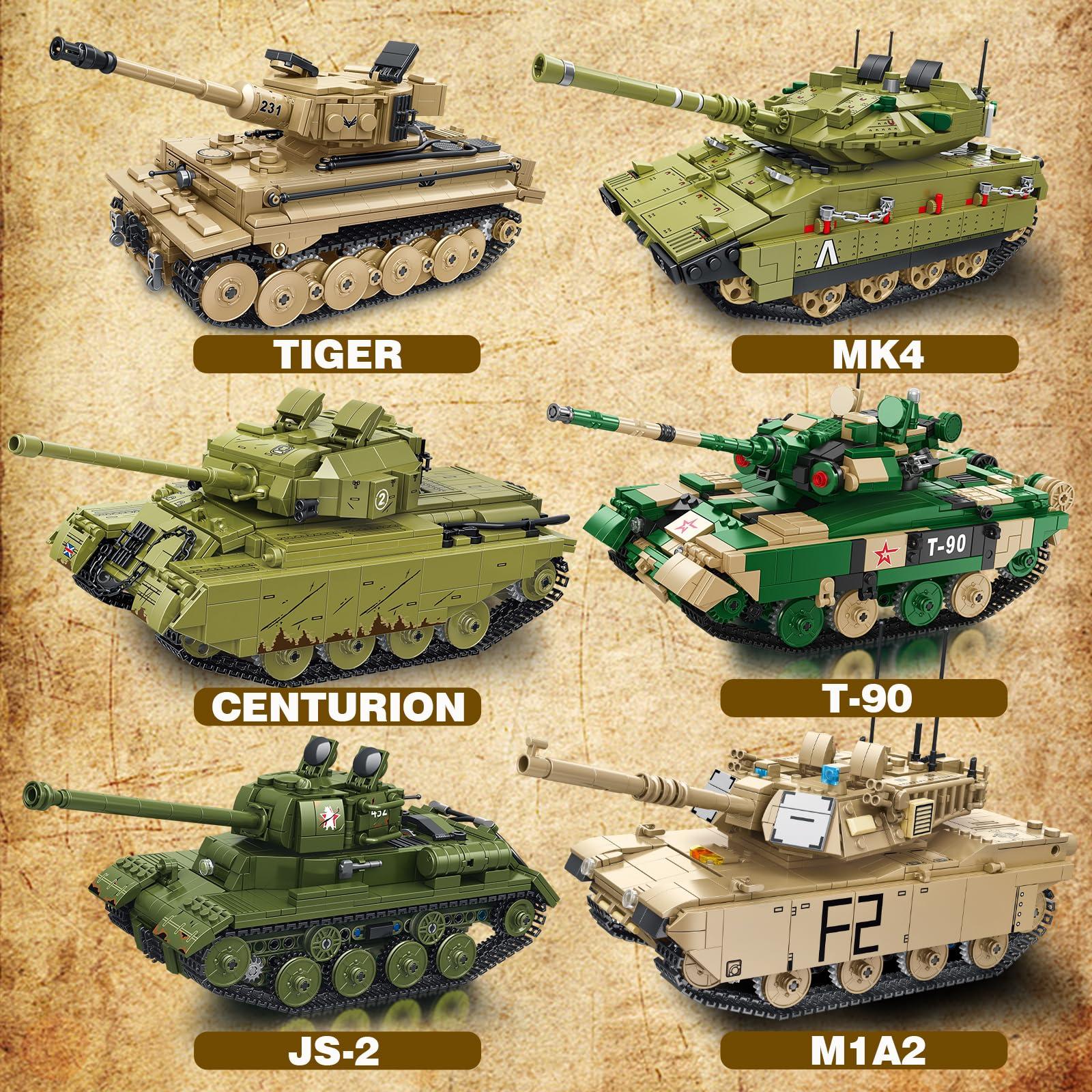 BestMoment BestMoment Military Tiger RC Tank Building Toys -993 PCS WW2 Army Military Toys Building Blocks for Adults, World of Tanks Building Set for Sons Grandchildren Nieces Nephews Christmas & Birthday Gift