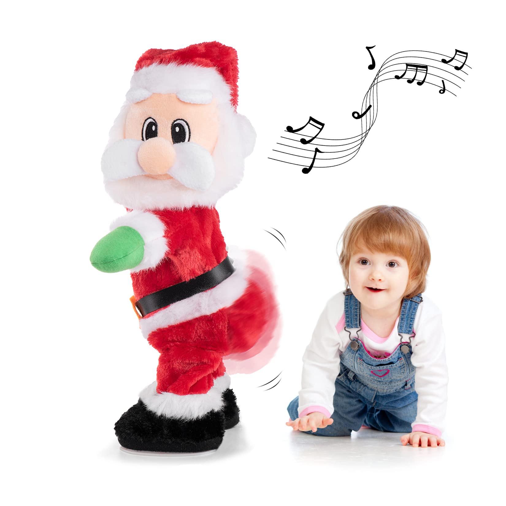 Gfilay Gfilay Twerking Santa Claus - Dancing Electric Christmas Stuffed Plush Doll Singing English Song Xmas Santa Toys for Kids