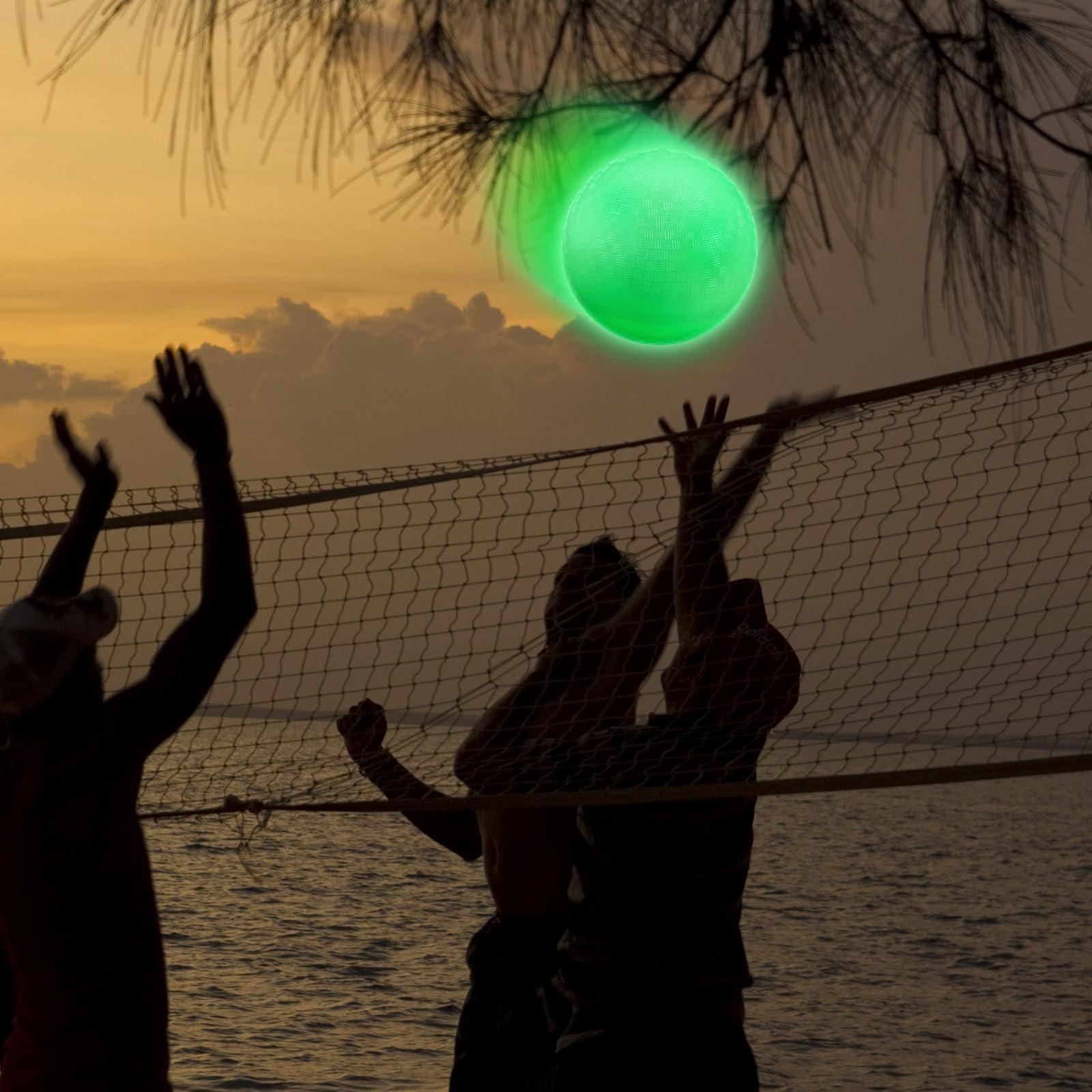 Libima Libima 6 Pcs 8.5 Inches Glow in The Dark Kickballs Dodgeballs Light up Playground Ball Bouncy Balls with Pump for Kids Adults Playground School Backyard Game Outdoor Glow in The Dark Games