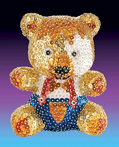 Mammut Sequin Art 3D, Teddy Bear, Sparkling Arts and Crafts 3D Kit