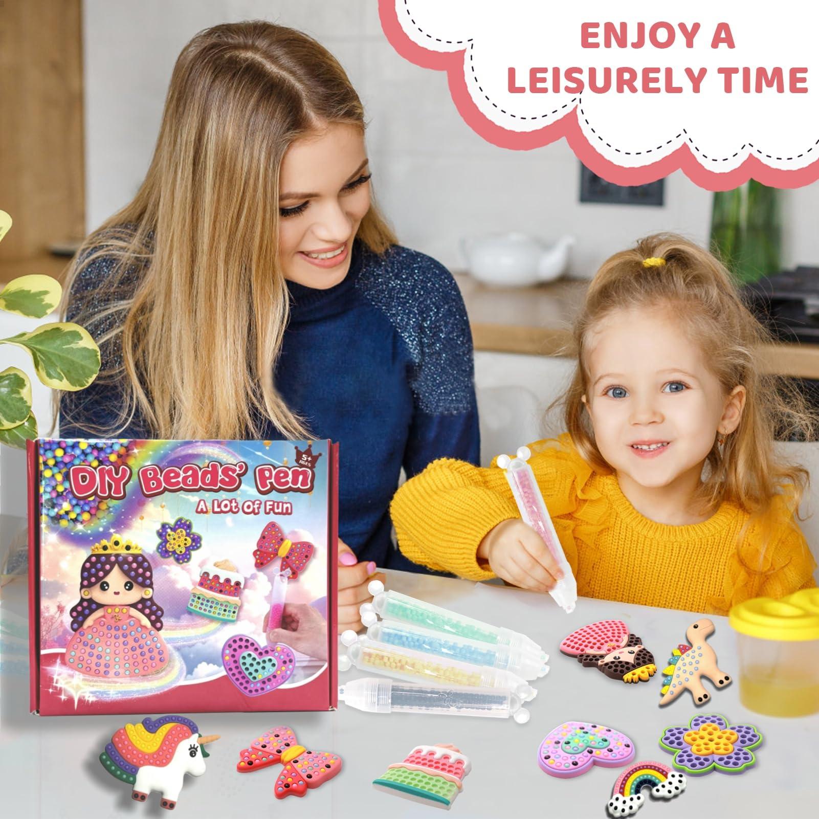 dgfroy dgfroy 16Pcs for Art Craft Set, Bead Art Kits for Kids, Kids Painting Kits 5-8,Beads\' Pen Arts and Crafts Kit for Ages 6-12,Bead Gem Painting Kit for KidsEasy to DIY Mosaic Crafts Kit