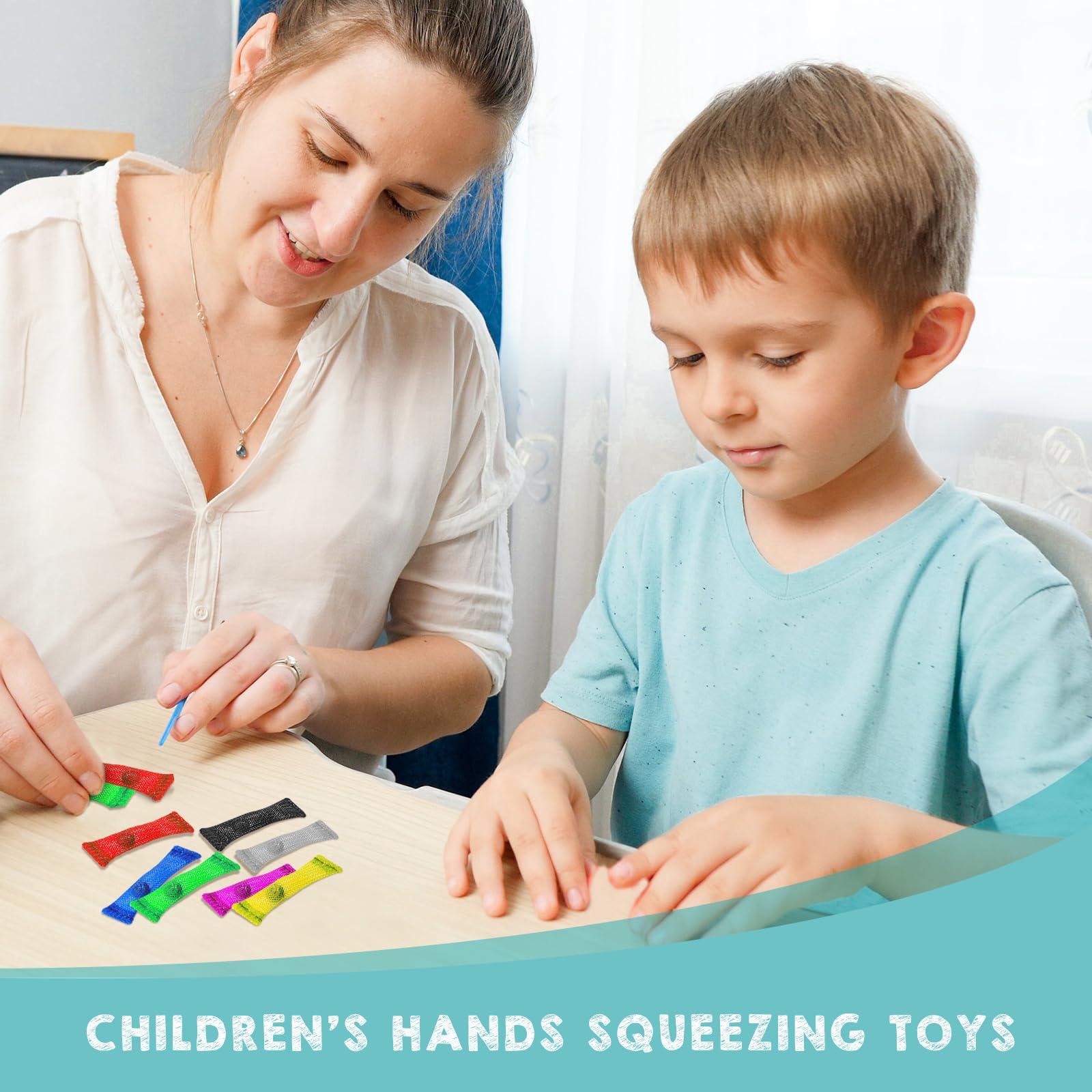 Macarrie Macarrie 100 Pieces Marble Mesh Fidget Toy Stress Relieve Fidget Toy for Anxiety Sensory Quiet Marble Sensory Toys Silent Toys for School Office ADHD Add OCD Autism Gifts(Bright Style)